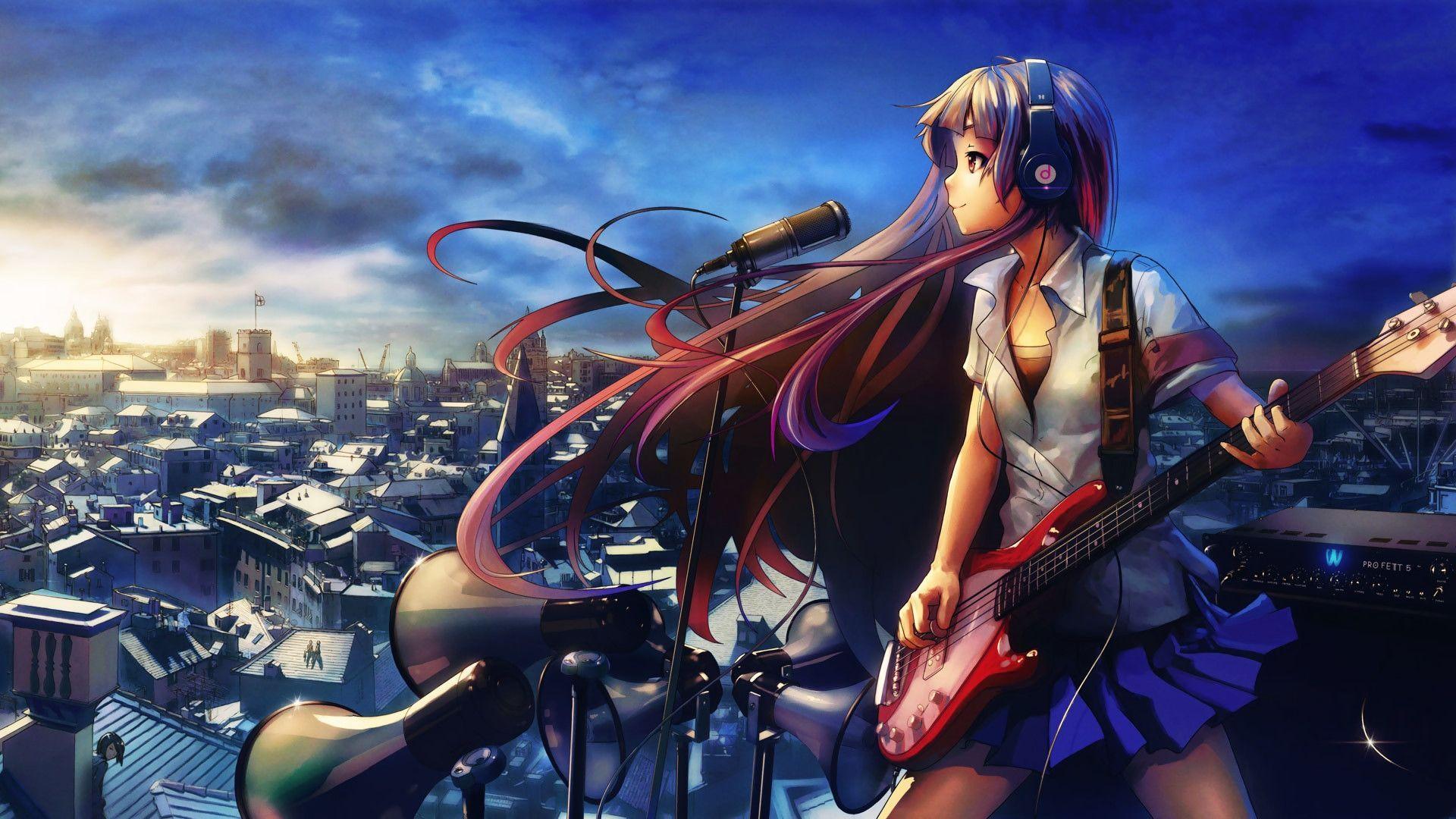 Cute Anime Girl Guitar Wallpapers - Top Free Cute Anime Girl Guitar  Backgrounds - WallpaperAccess