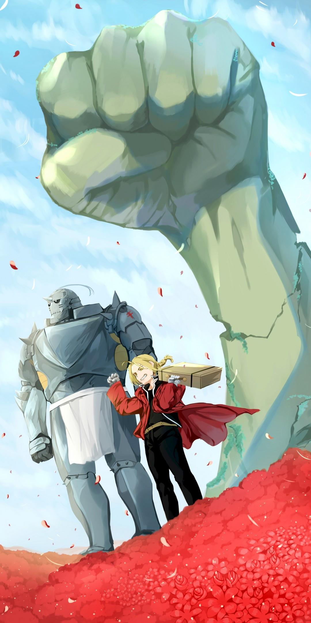 1080x2160 Download 1080x2160 Edward Elric, Alphonse Elric, Fullmetal Alchemist Brotherhood, Artwork Wallpaper for Huawei Mate 10