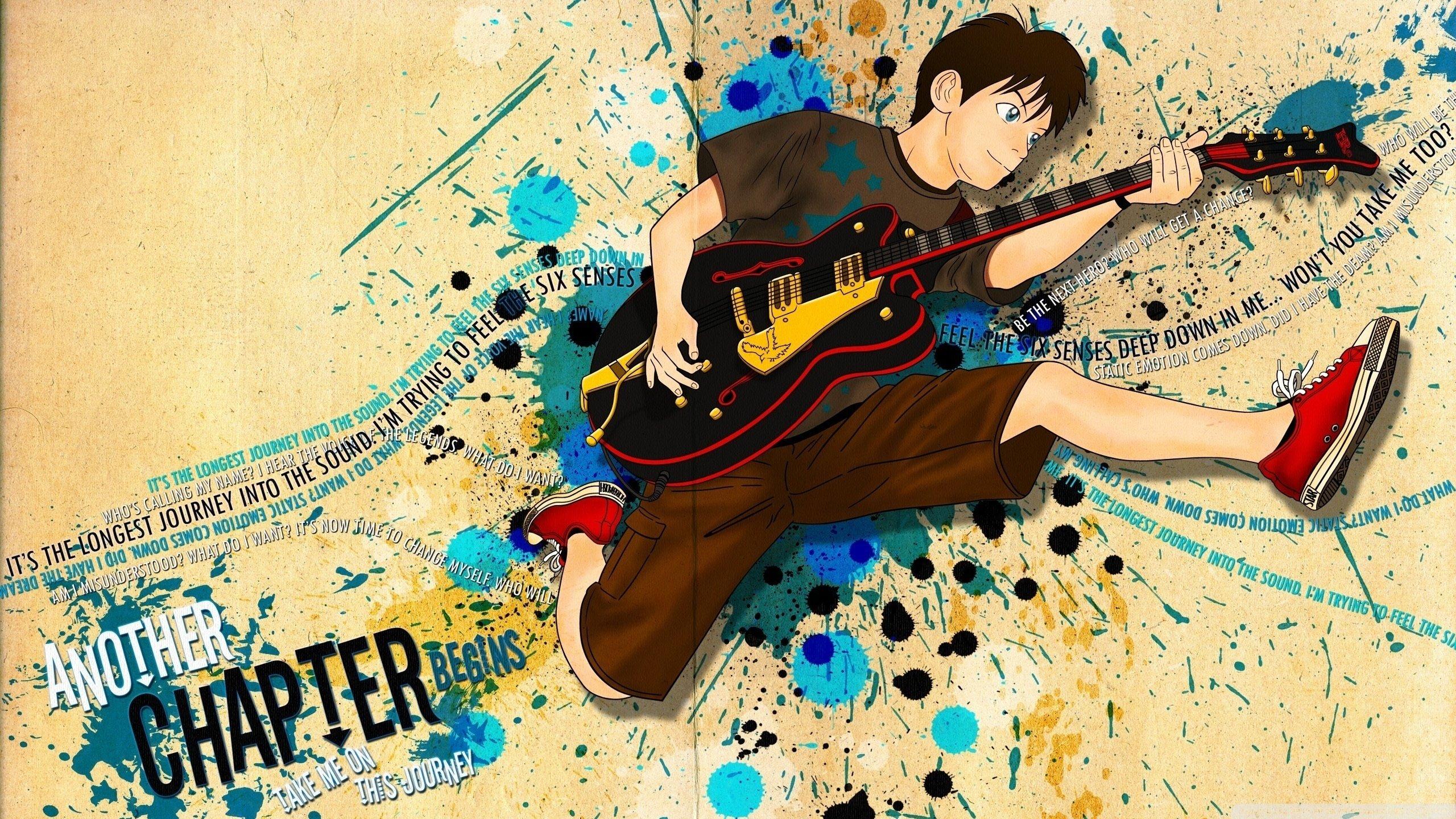 2560x1440 anime, Guy, Music, Guitar Wallpaper HD / Desktop and Mobile Background