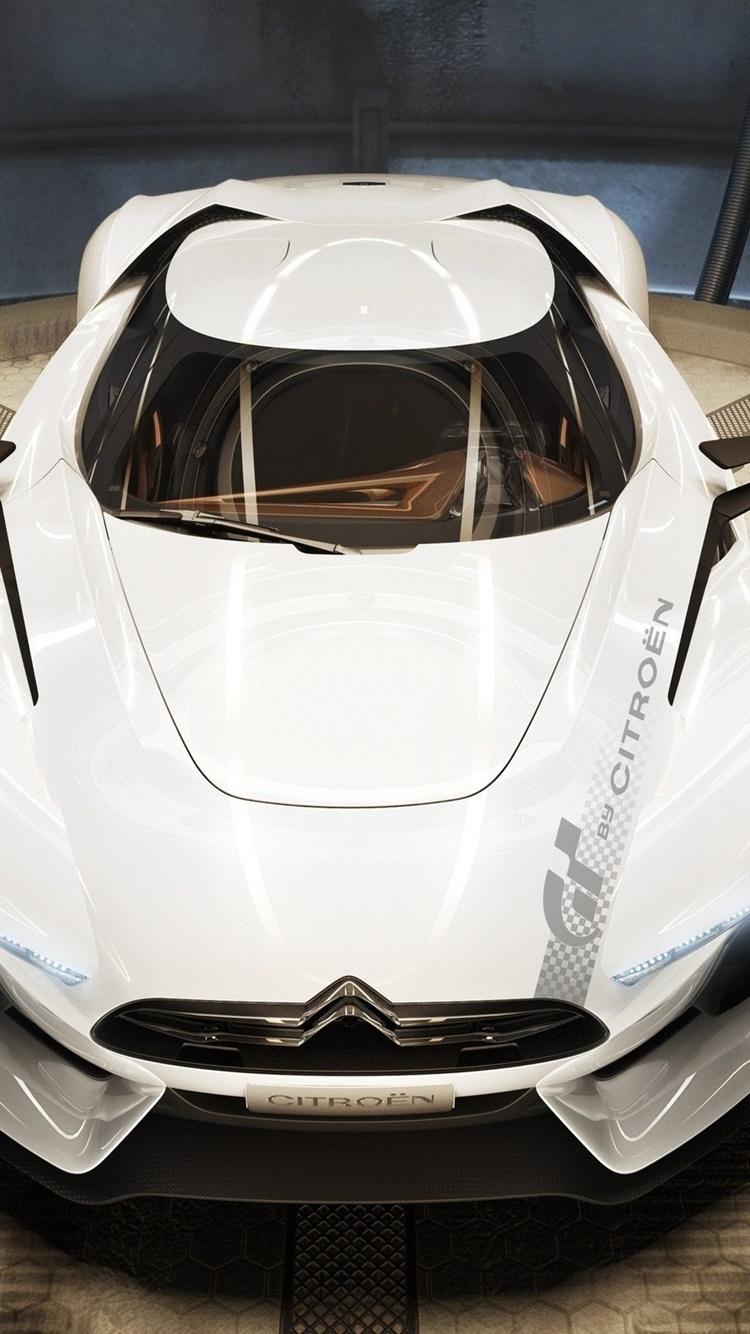 750x1334 Citroen GT Concept White Supercar Front View 750x1334 IPhone 8 7 6 6S Wallpaper, Background, Picture, Image