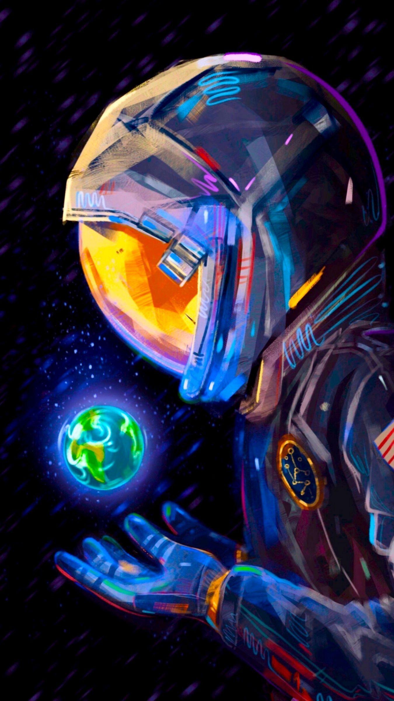 1350x2400 Download 1350x2400 astronaut, spacesuit, earth, planet, art wallpaper. Astronaut wallpaper, Galaxy art, Astronaut art