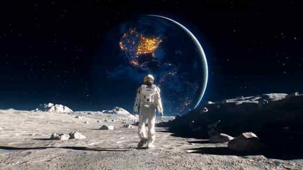 1280x720 Astronaut Walking on the Moon Desktop Wallpaper