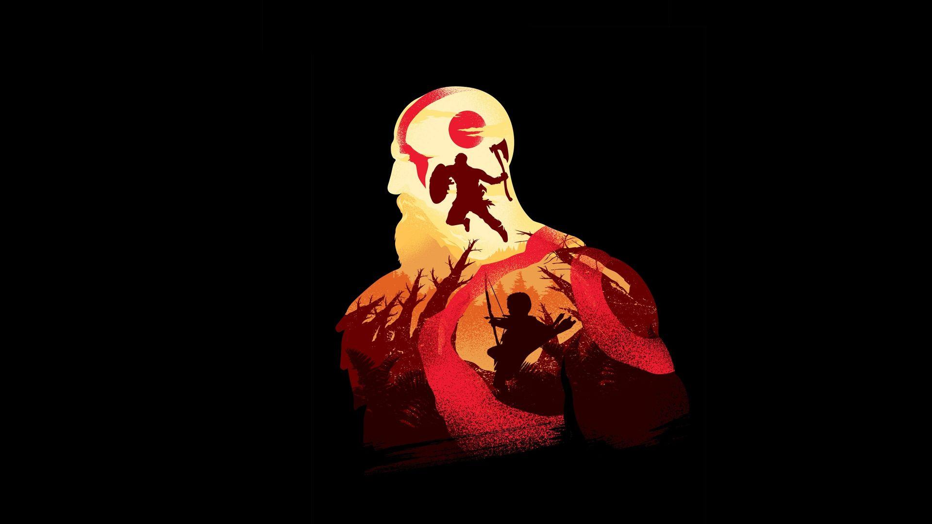 1920x1080 Desktop wallpaper minimal, god of war, video game, warrior, kratos, HD image, picture, background, 3D75fe