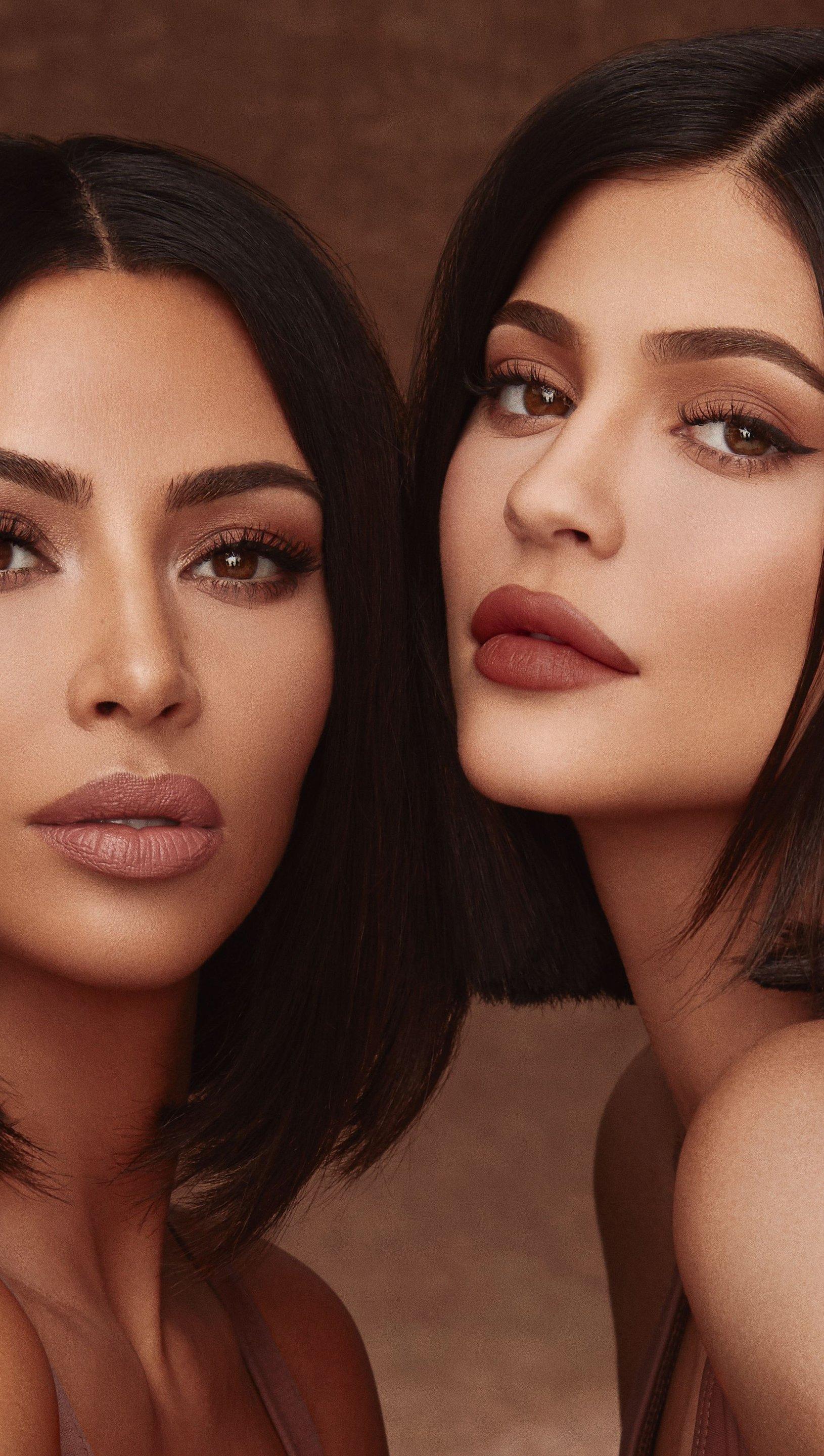 1630x2880 Kim Kardashian and Kylie Jenner Wallpaper 5k Ultra HD