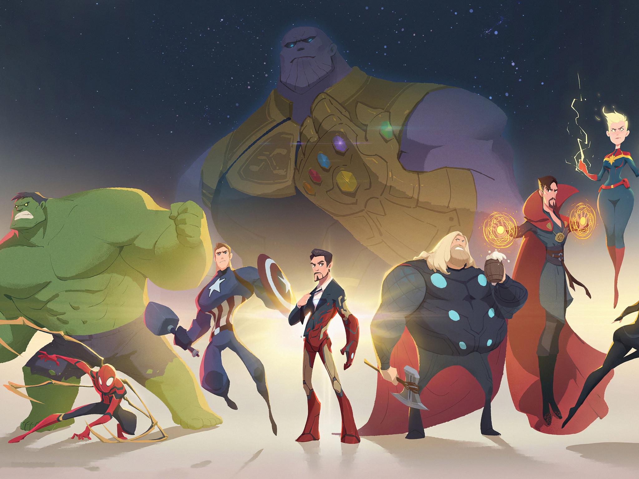 2048x1536 Wallpaper 4k Avengers Minimal 4k Wallpaper