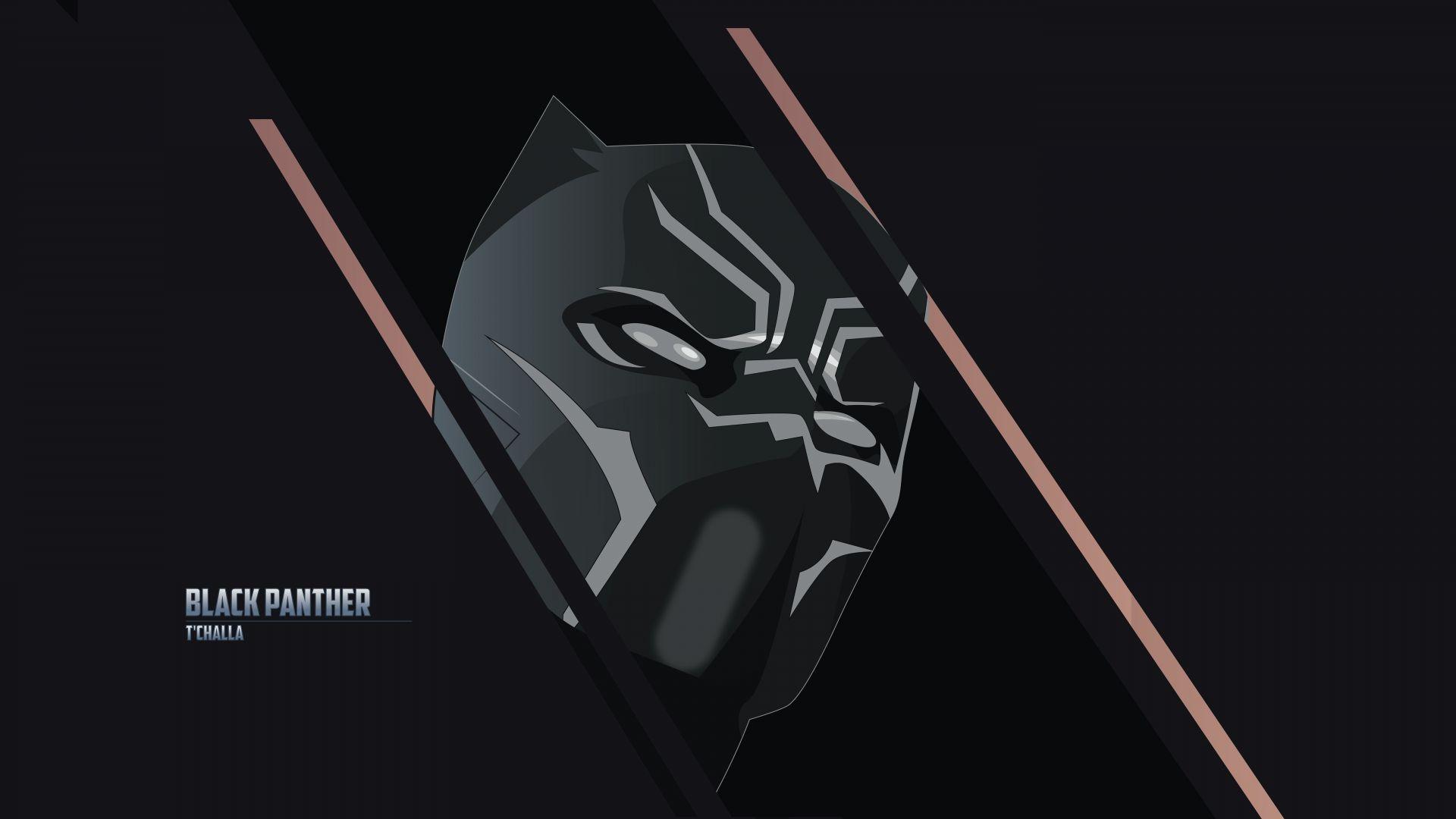 1920x1080 Desktop wallpaper black panther, tchalla, marvel comics, superhero, minimal, art, HD image, picture, background, 908be8
