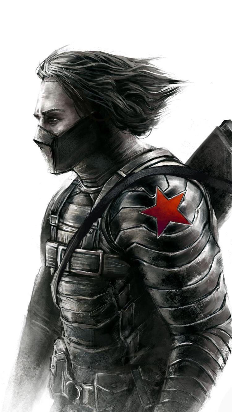 750x1334 Winter Soldier HD Wallpaper For iPhone