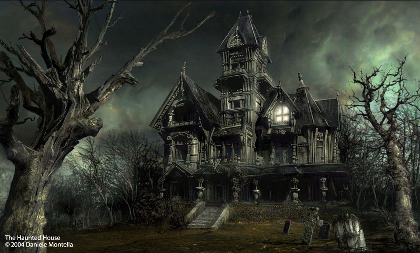1600x967 Haunted House Halloween Wallpaper