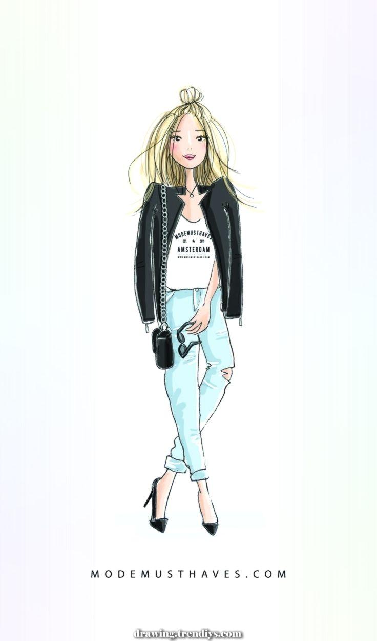 736x1250 Legendary iPhone or Android trend Illustration Wallpaper of ModeMusthaves.com iPhone or. Fashion illustration, Android fashion, Hipster wallpaper