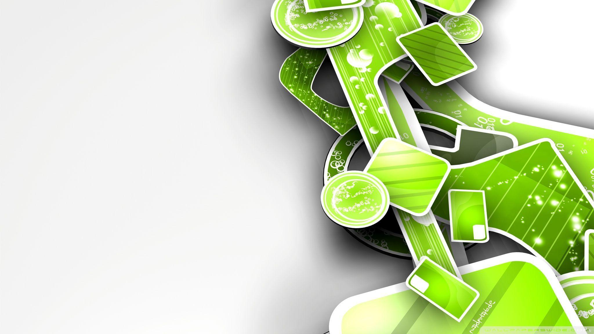 2048x1152 White And Green Ultra HD Wallpaper