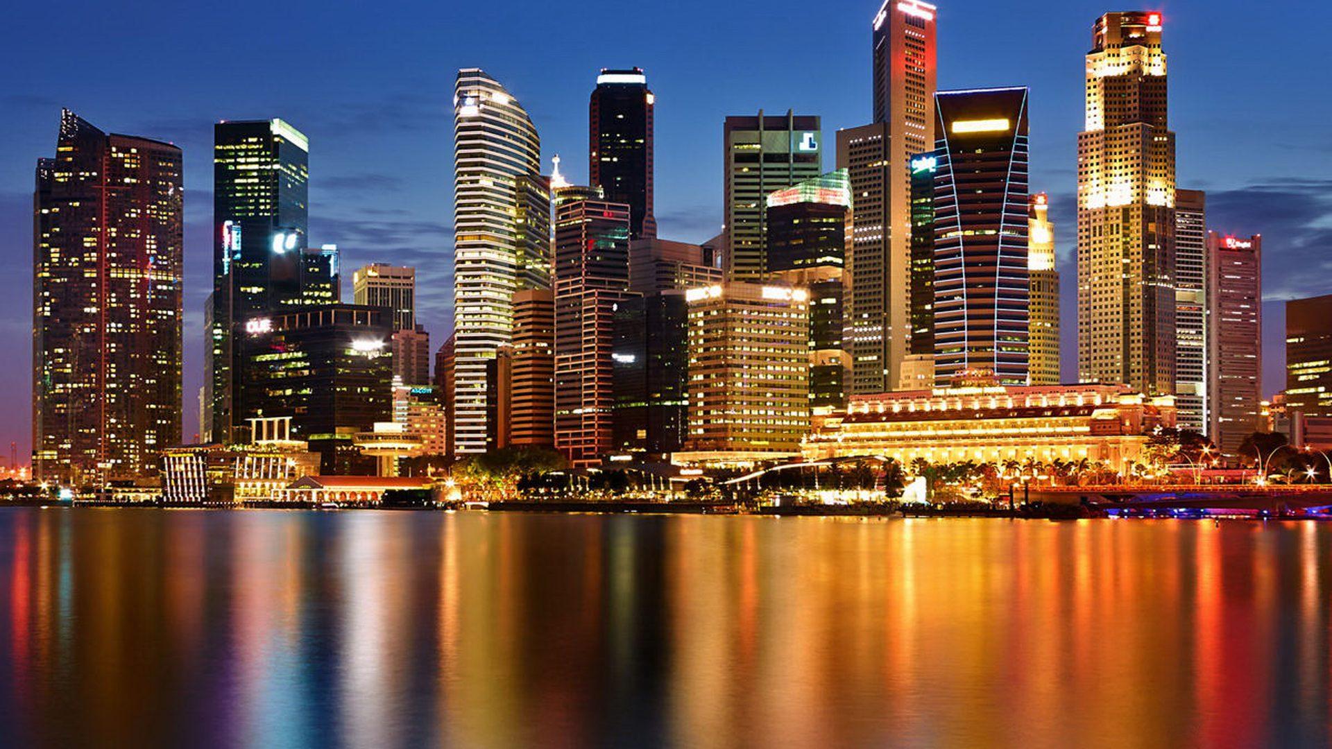 1920x1080 Singapore, Look At Night Desktop Wallpaper HD For Mobile Phones And Pc 1920x1200 :