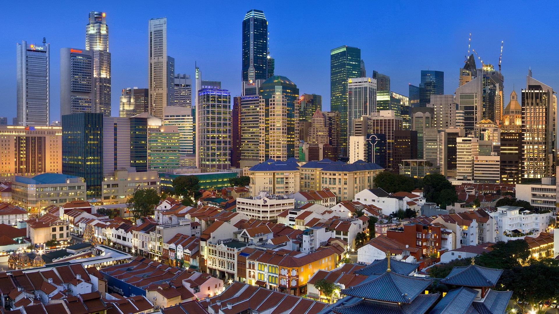 1920x1080 Download 1920x1080 HD Wallpaper singapore night top view, Desktop Background HD