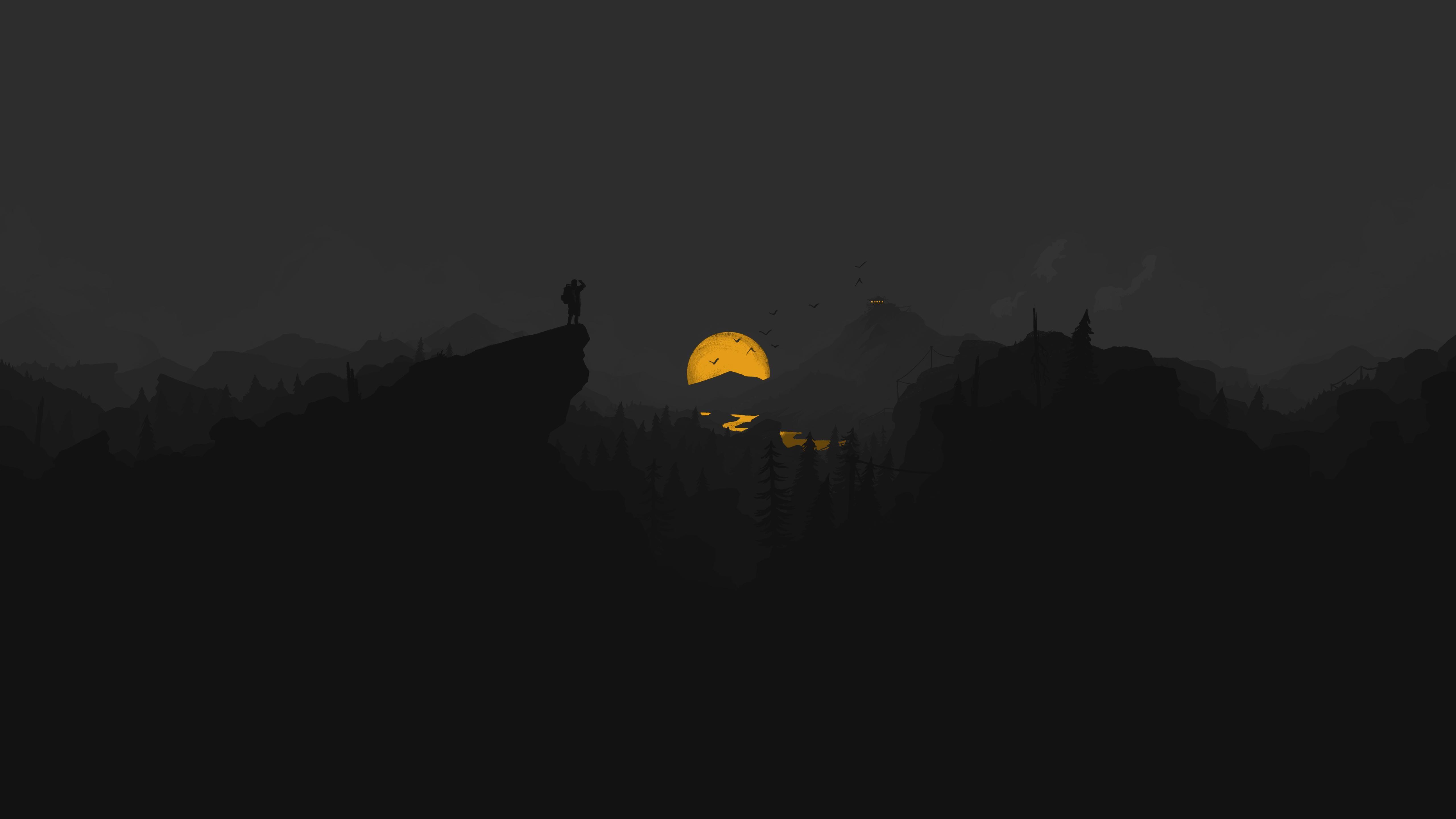 5120x2880 Firewatch Dark Version. Dark background wallpaper, Dark wallpaper, Aesthetic desktop wallpaper