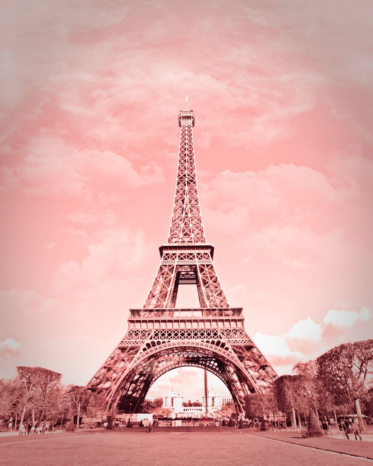 Pink Paris Wallpaper  Etsy