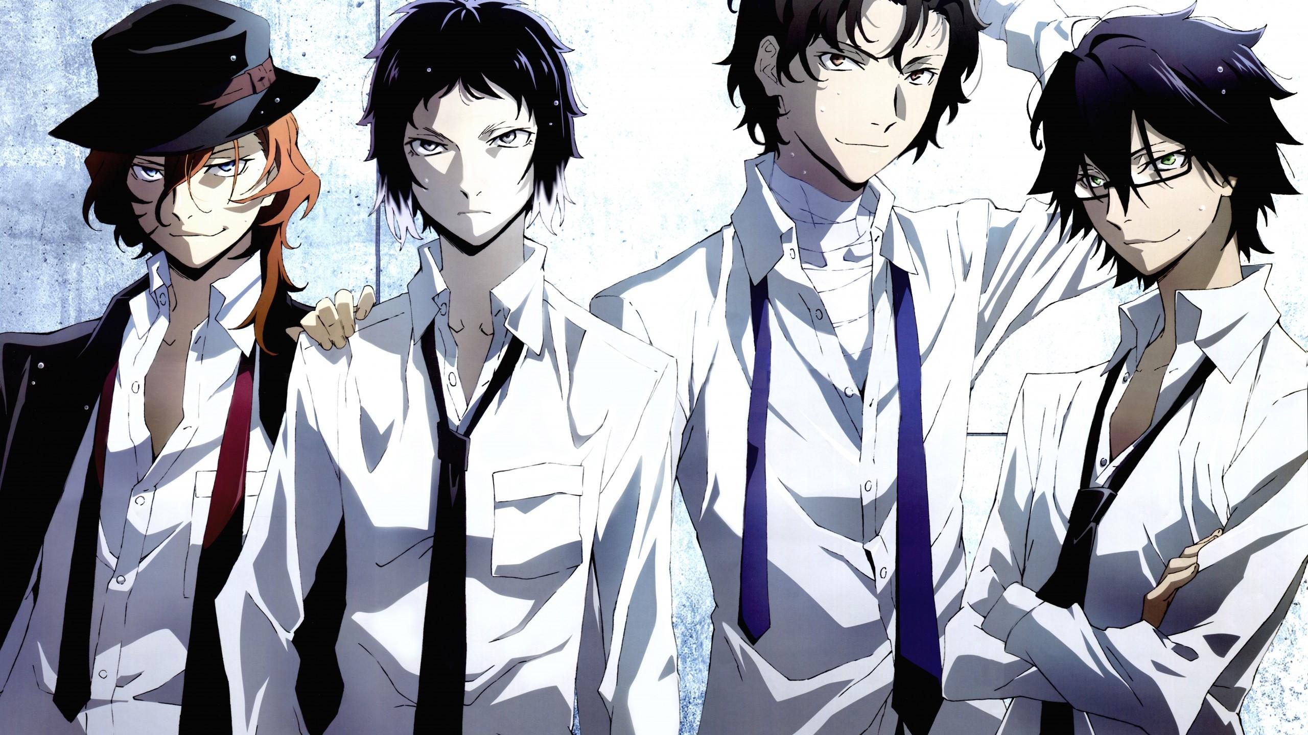 2560x1440 Download 2560x1440 Bungou Stray Dogs, Nakahara Chuuya, Edogawa Ranpo, Dazai Osamu, Akutagawa Ryunosuke Wallpaper for iMac 27 inch