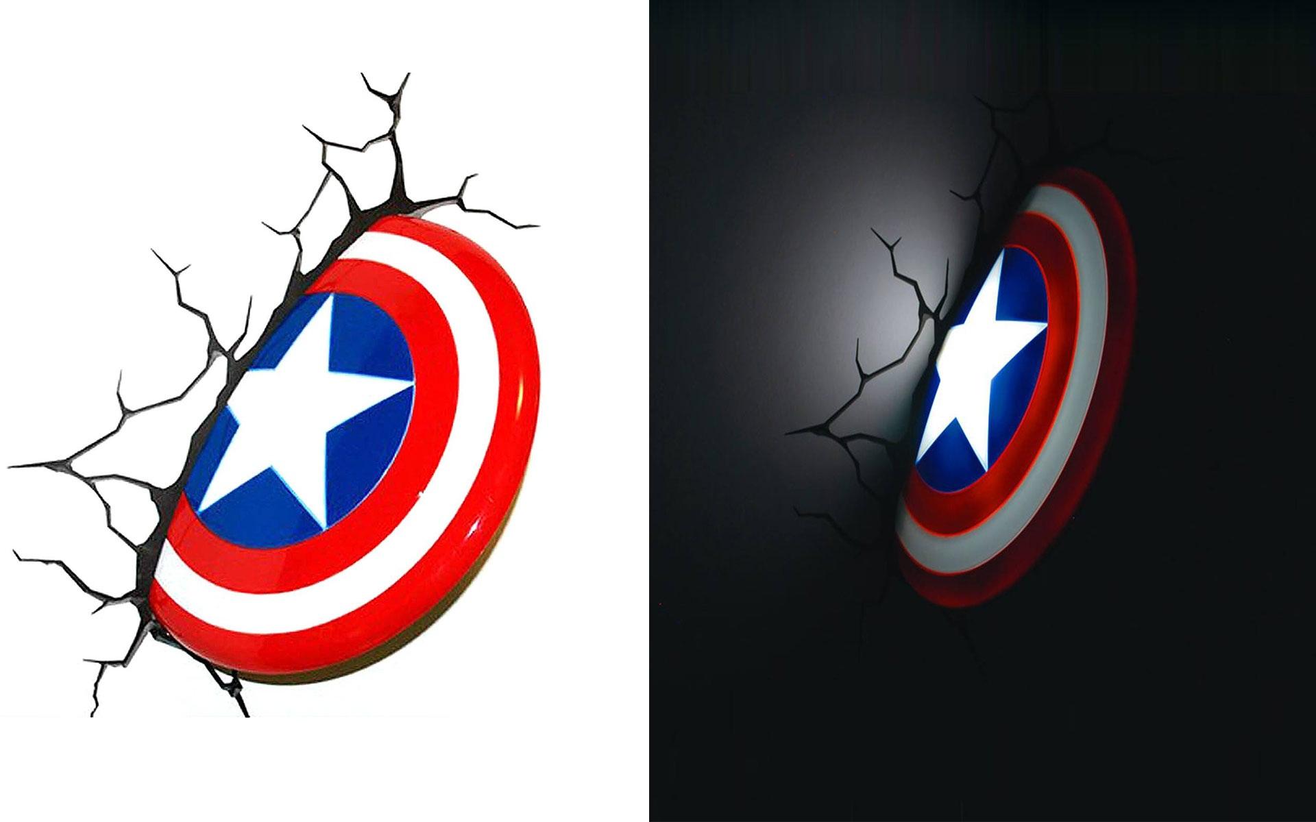 1920x1200 3D Deco Light Captain America Shield Live Wallpaper HD