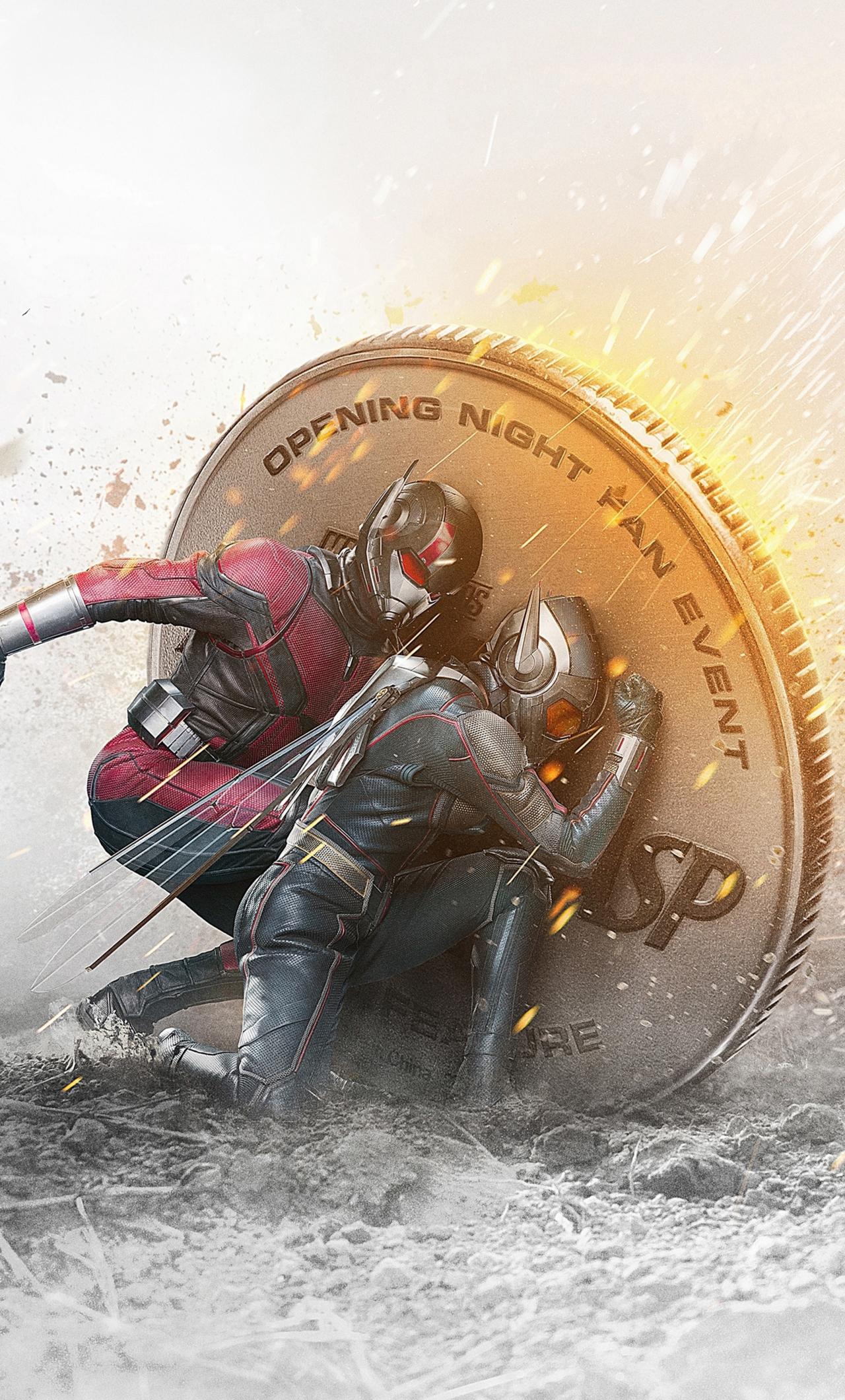 1280x2120 Download 1280x2120 Wallpaper Ant Man And The Wasp, Behind Coin, Action Movie, Iphone 6 Plus, 1280x2120 HD Image, Background, 9942