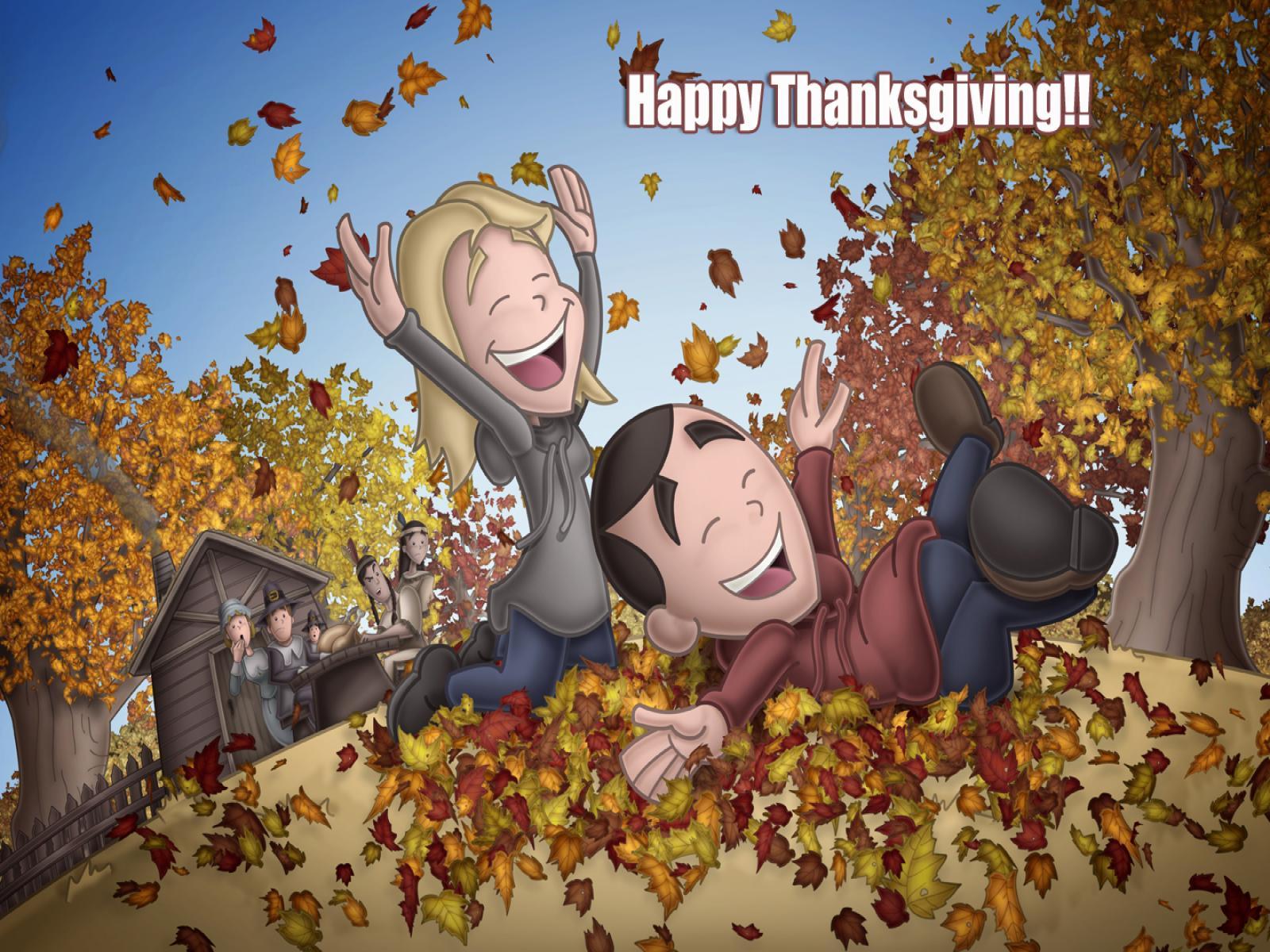 1600x1200 Cartoon Thanksgiving Wallpaper