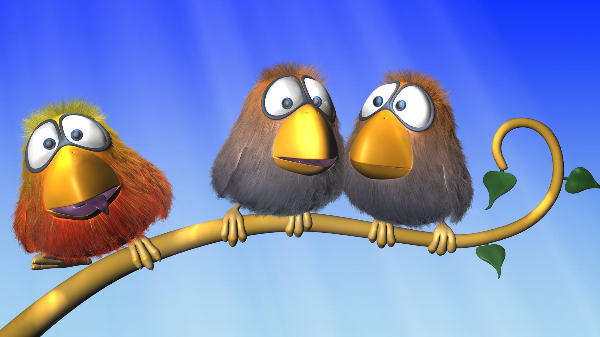 1920x1080 Cartoon Bird 3D Wallpaper:1920x1080
