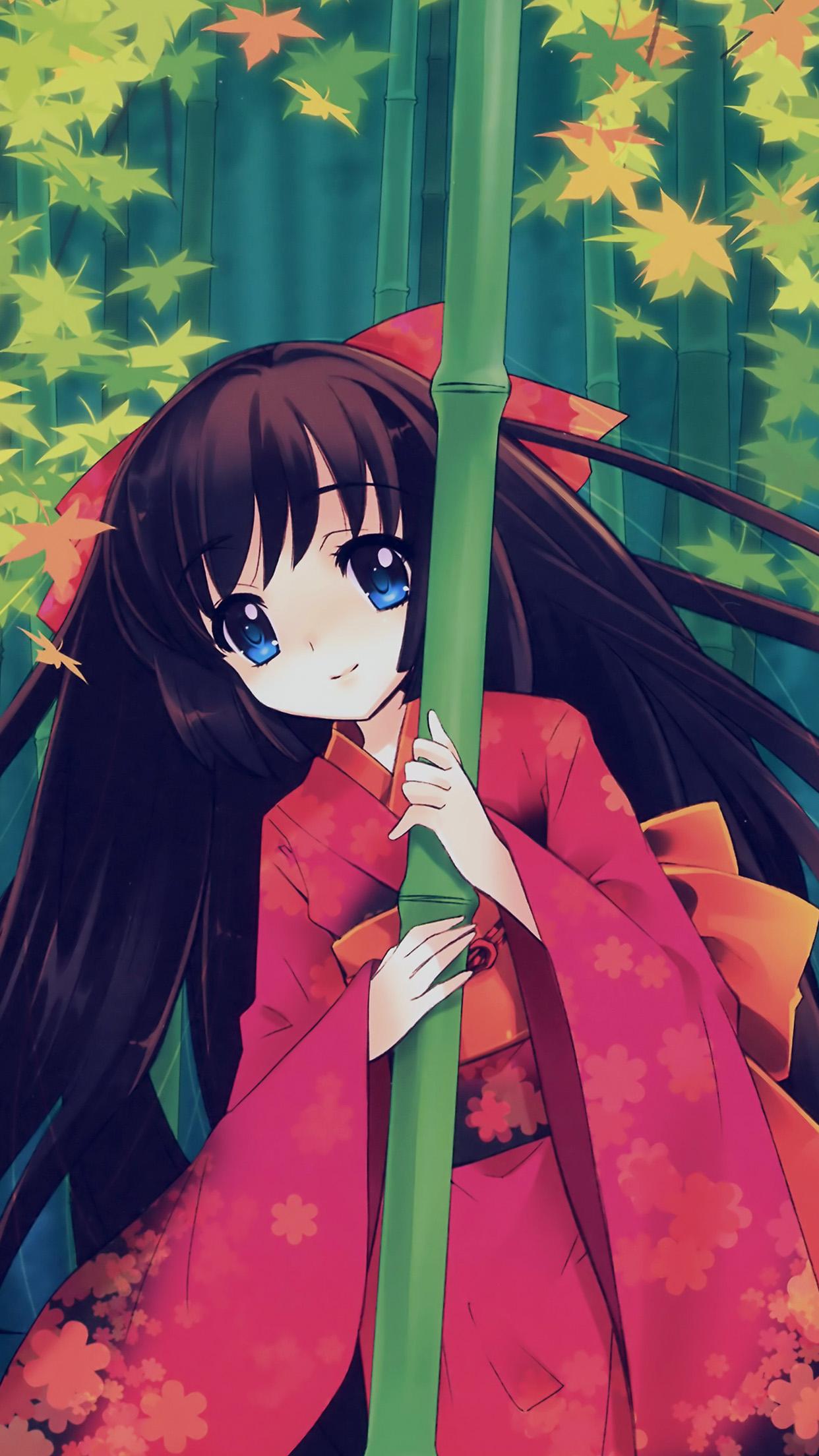 1242x2208 Japanese Cute Cartoon Girl HD Wallpaper