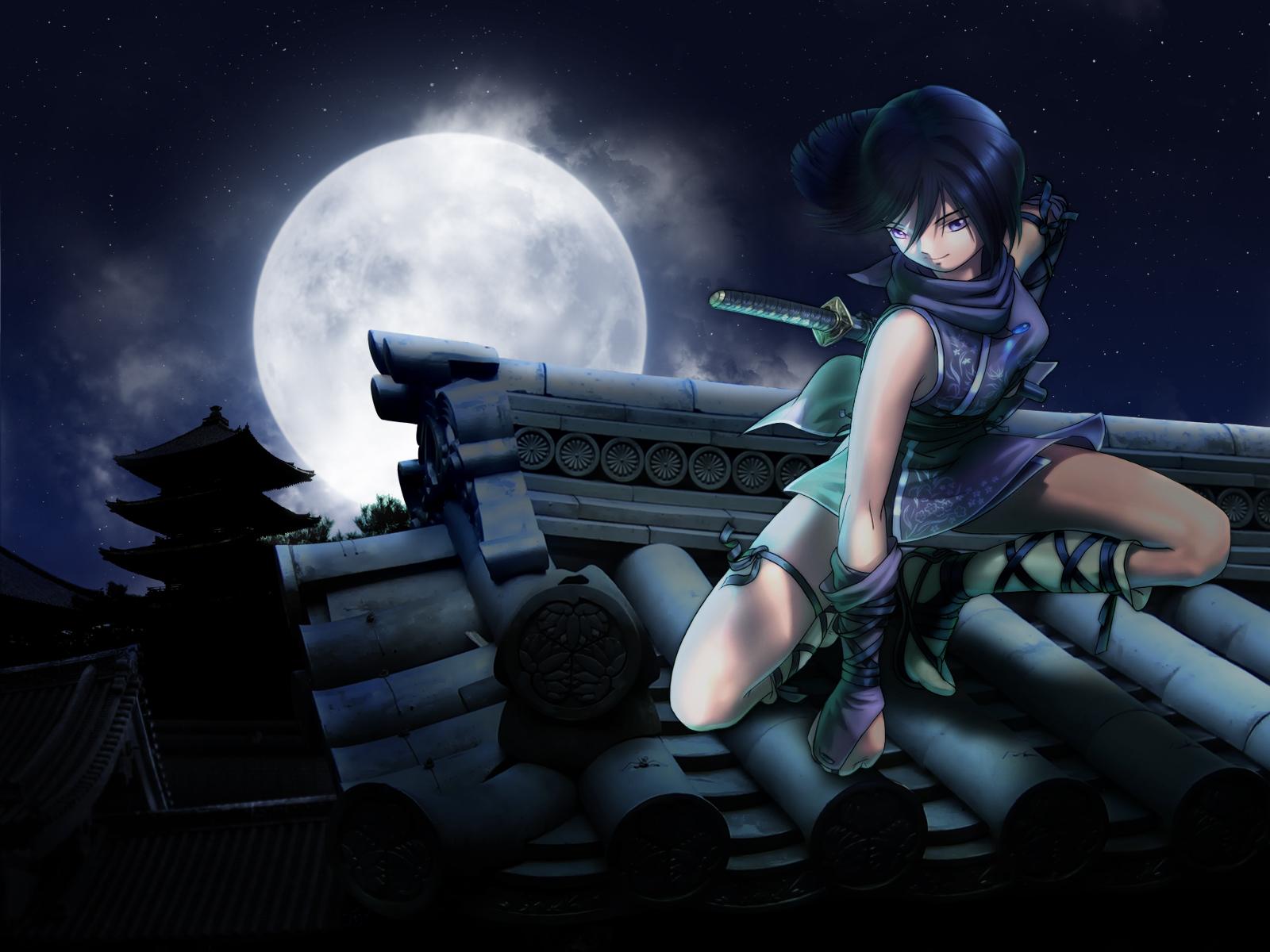 1600x1200 jetto furikuu moon ninja original sword weapon. konachan.com.com Anime Wallpaper
