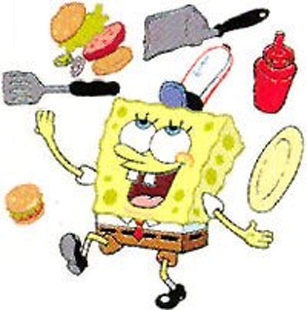 990x1000 BU SPONGEBOB Krusty Krab WALL APPLIQUES wallpaper kid room Squarepants Peel Stick Wall Decals
