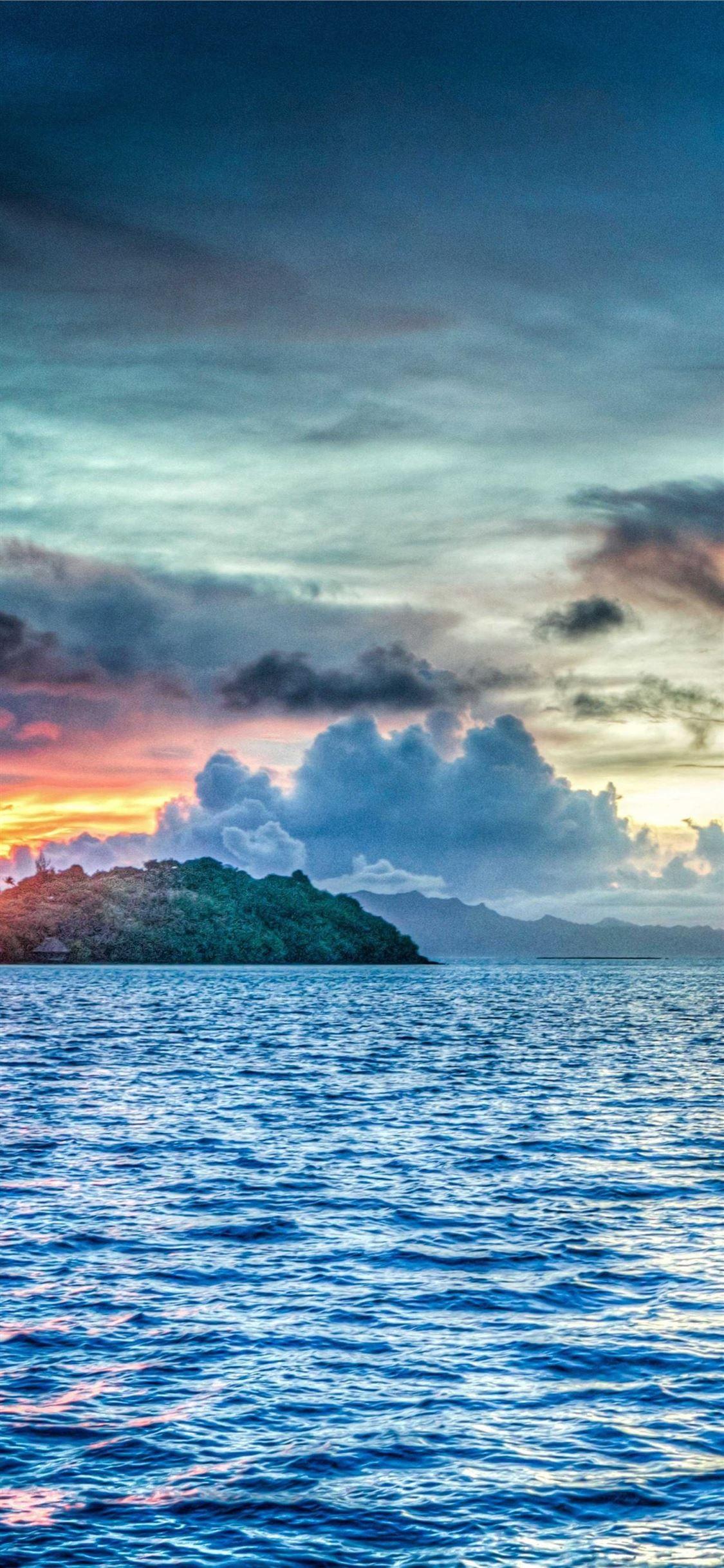 1125x2436 Bora Bora French Polynesia Sunset Ocean Pacific HD #BoraBora mostbeautifulplacestovisit #FrenchPolyne. Bora bora french polynesia, Bora bora, French polynesia