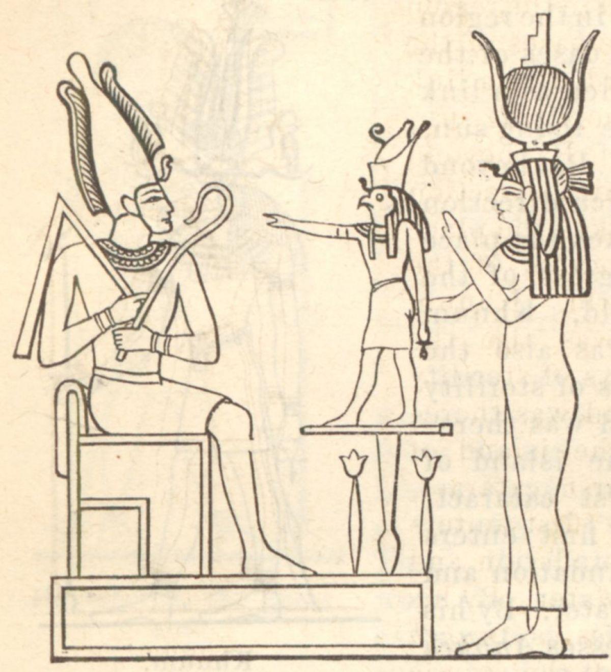 1200x1319 The Mythological Trinity Or Triad Osiris Horus Isis. 照片图像图像