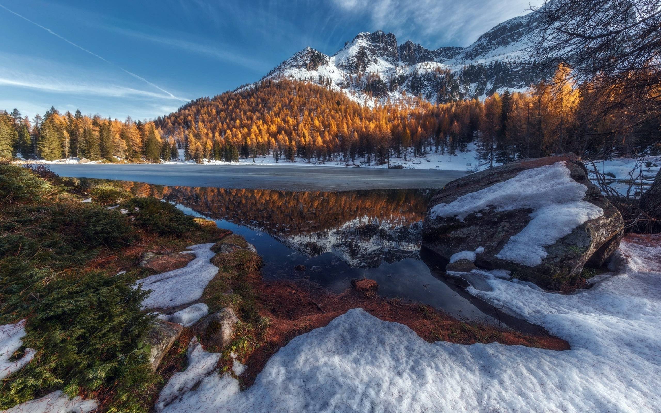 2560x1600 Winter Lake Snowy Mountain Landscape 2560x1600 Resolution Wallpaper, HD Nature 4K Wallpaper, Image, Photo and Background