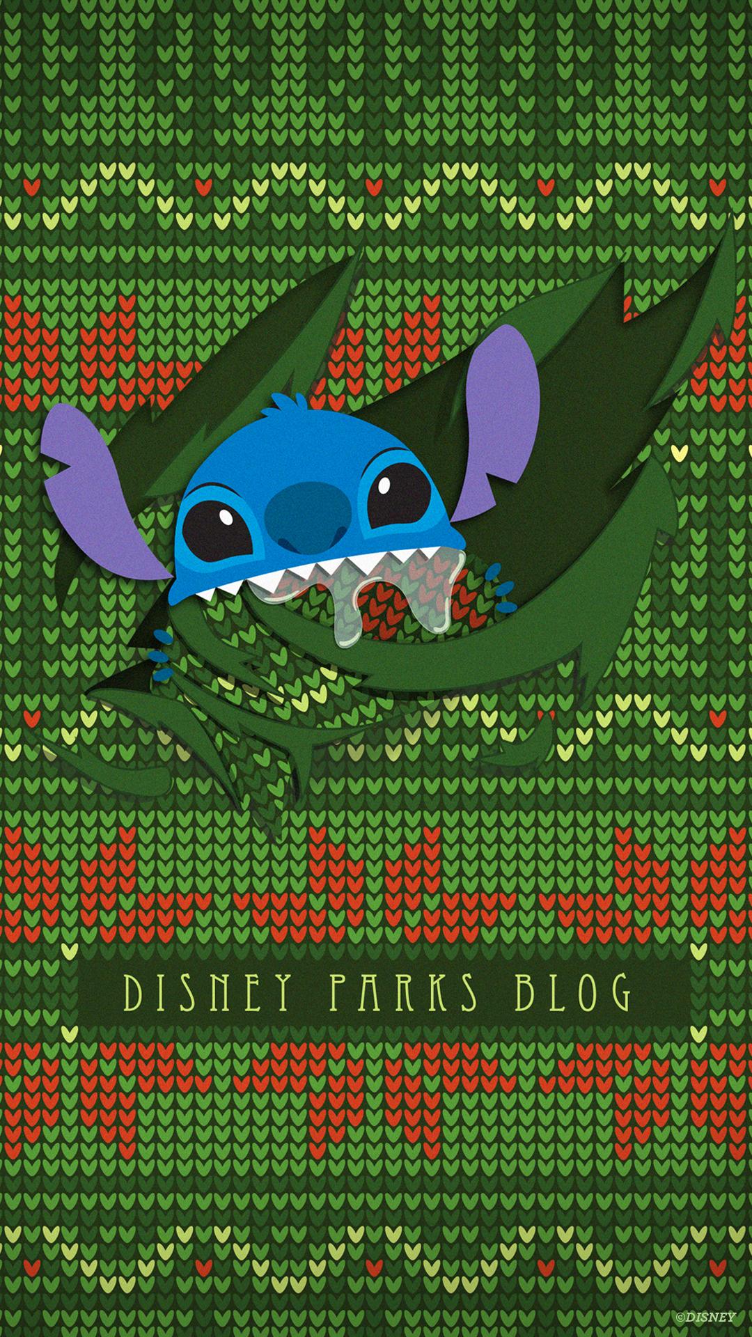 1080x1920 Ugly Christmas Sweater Wallpaper featuring Stitch