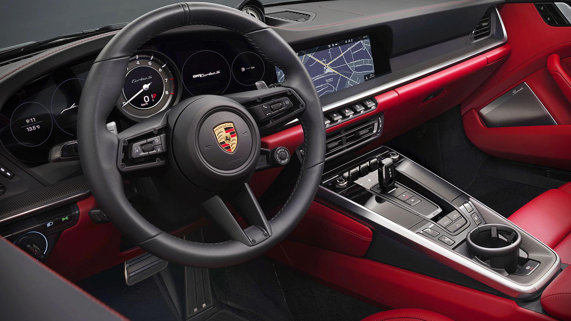 1920x1080 Porsche 911 Turbo S Cabriolet 2021 Interior Wallpaper