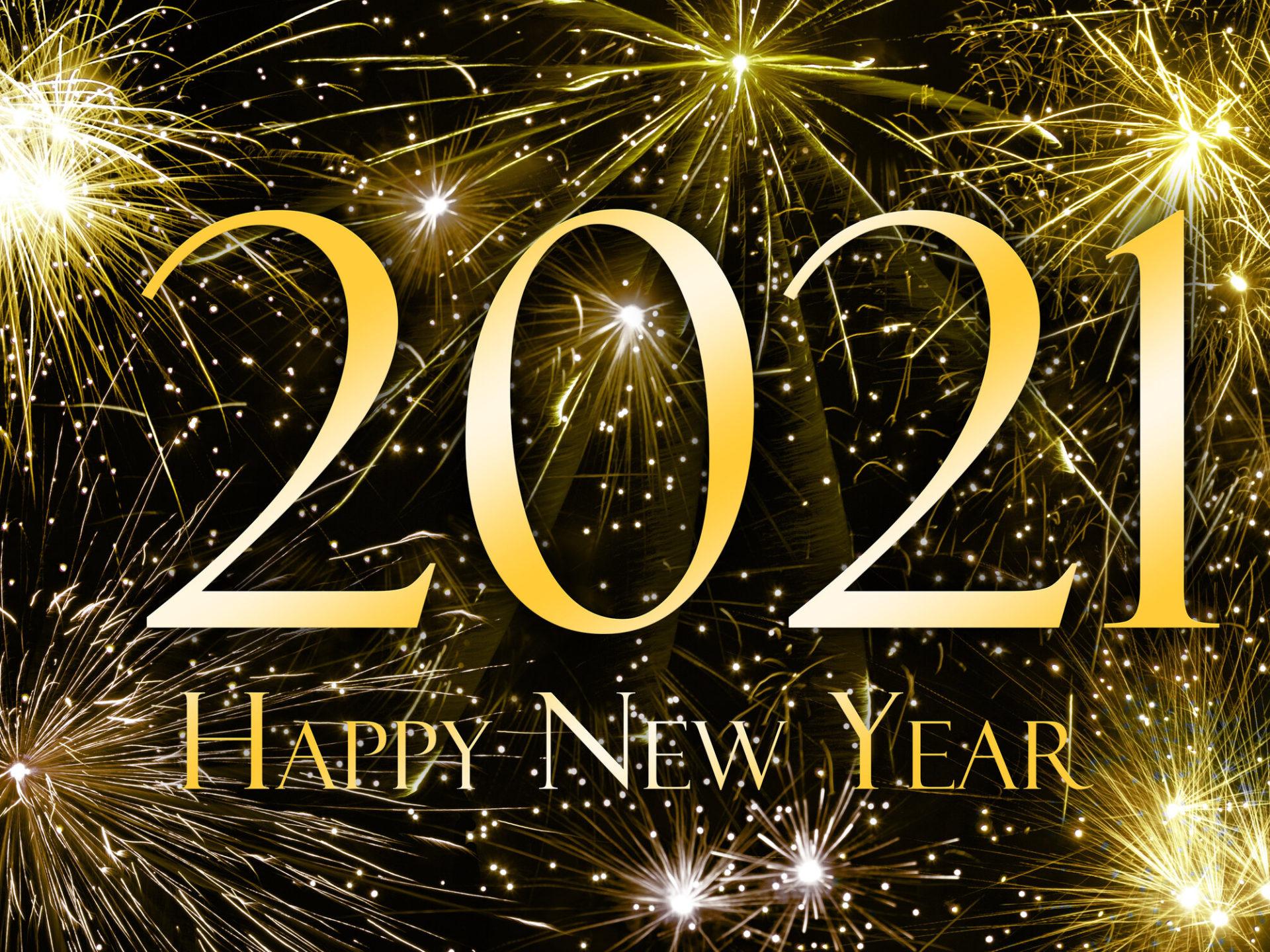 1920x1440 Happy New Year 2021 Yellow HD Wallpaper For Laptop And Tablet Free Download