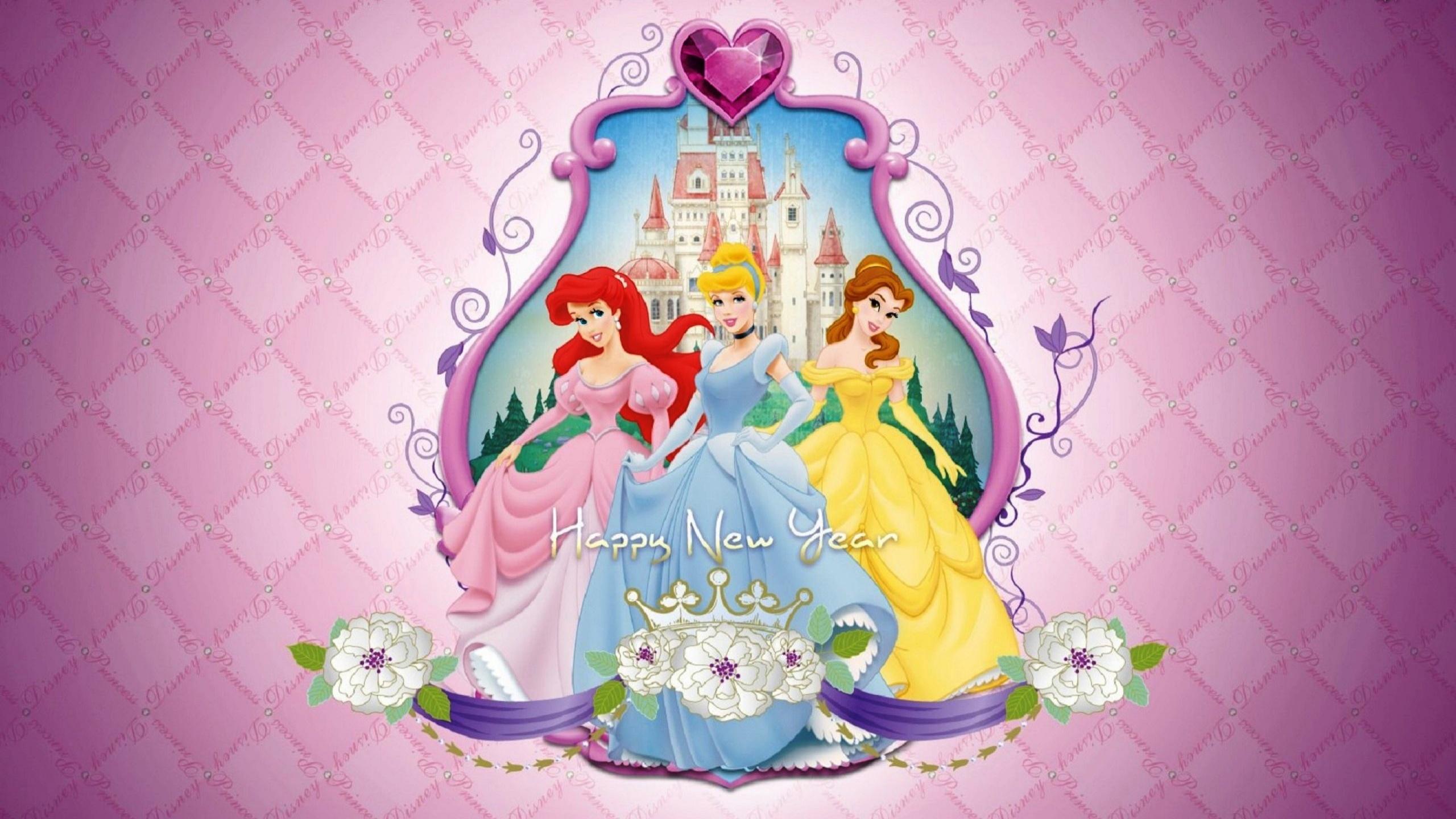 2560x1440 Heroine Of Disney Happy New Year Wallpaper - 2560x1440