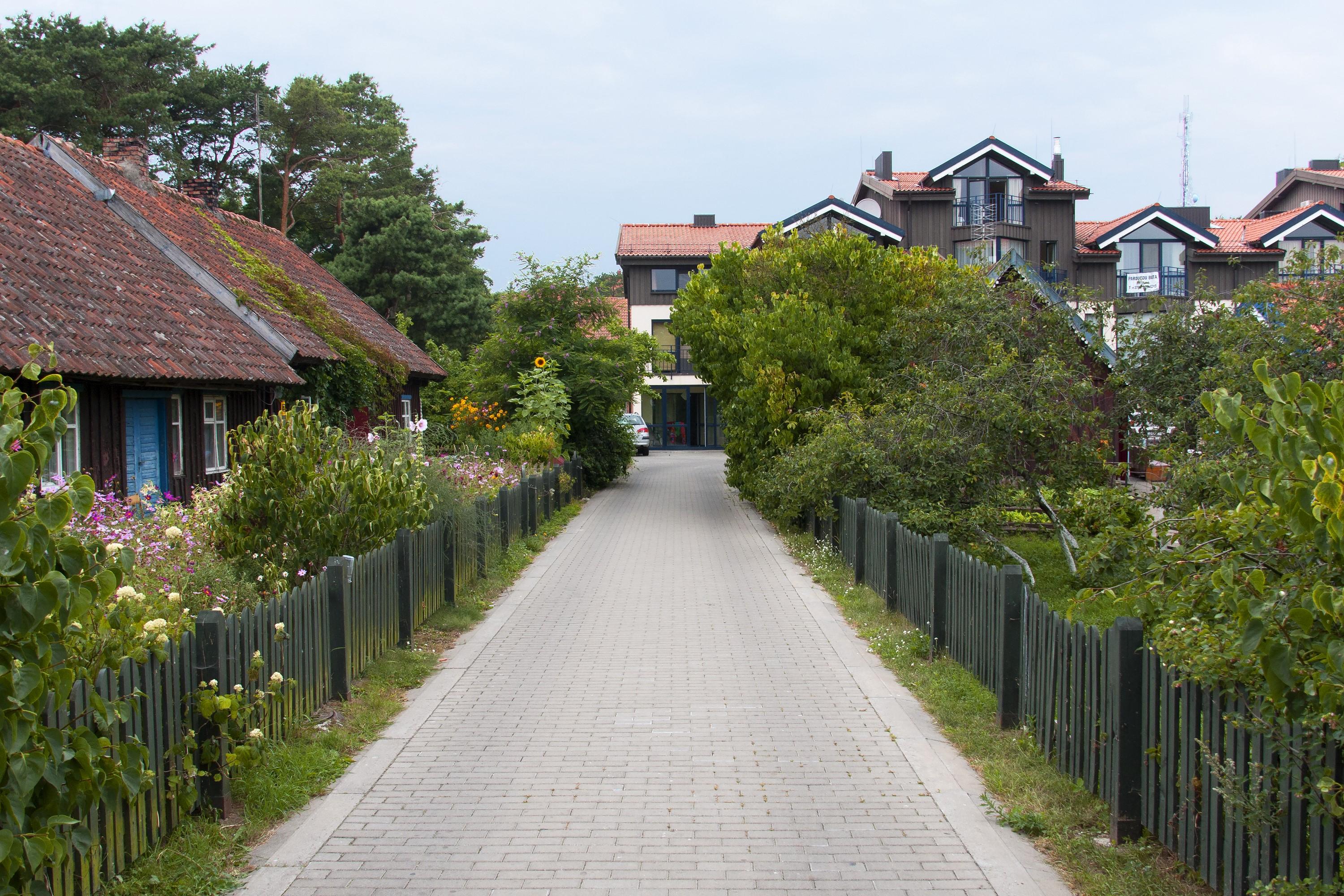 3000x2000 Nida Klaipeda, Lithuania, Houses, Street, Fence. Mocah HD Wallpaper