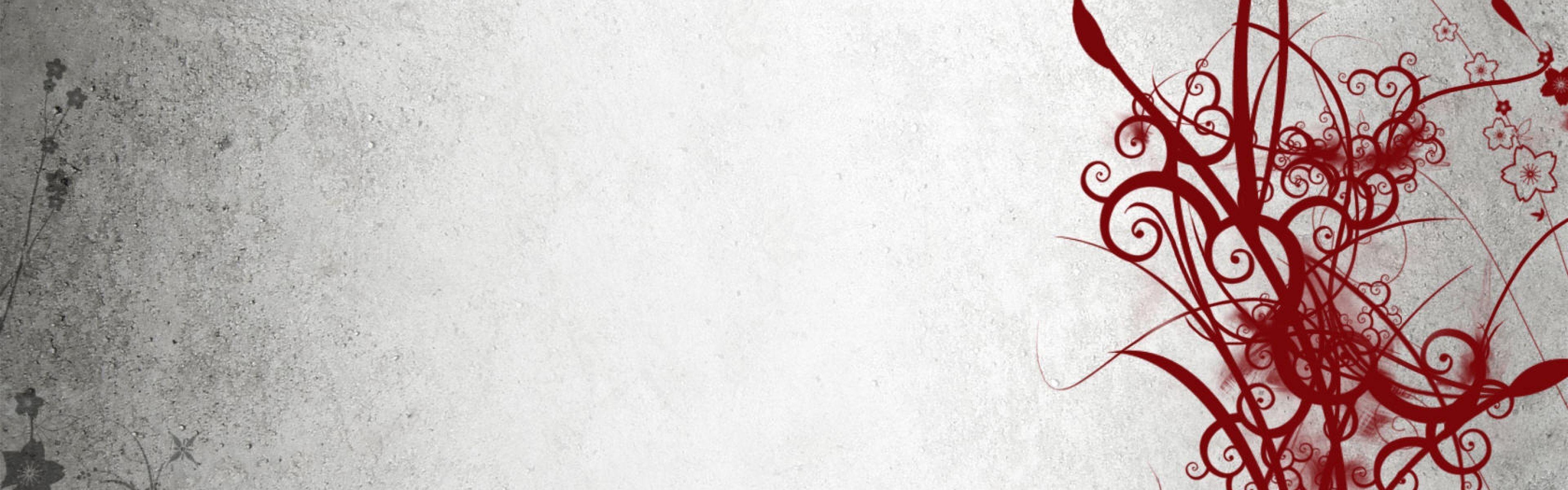 3840x1200 Red And White Abstract Wallpaper