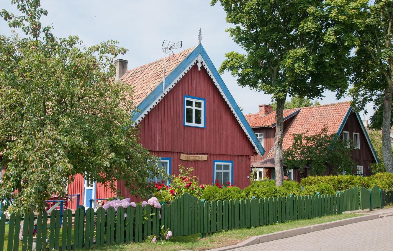 1332x850 Wallpaper street, houses, Lithuania, Klaipéda County image for desktop, section город