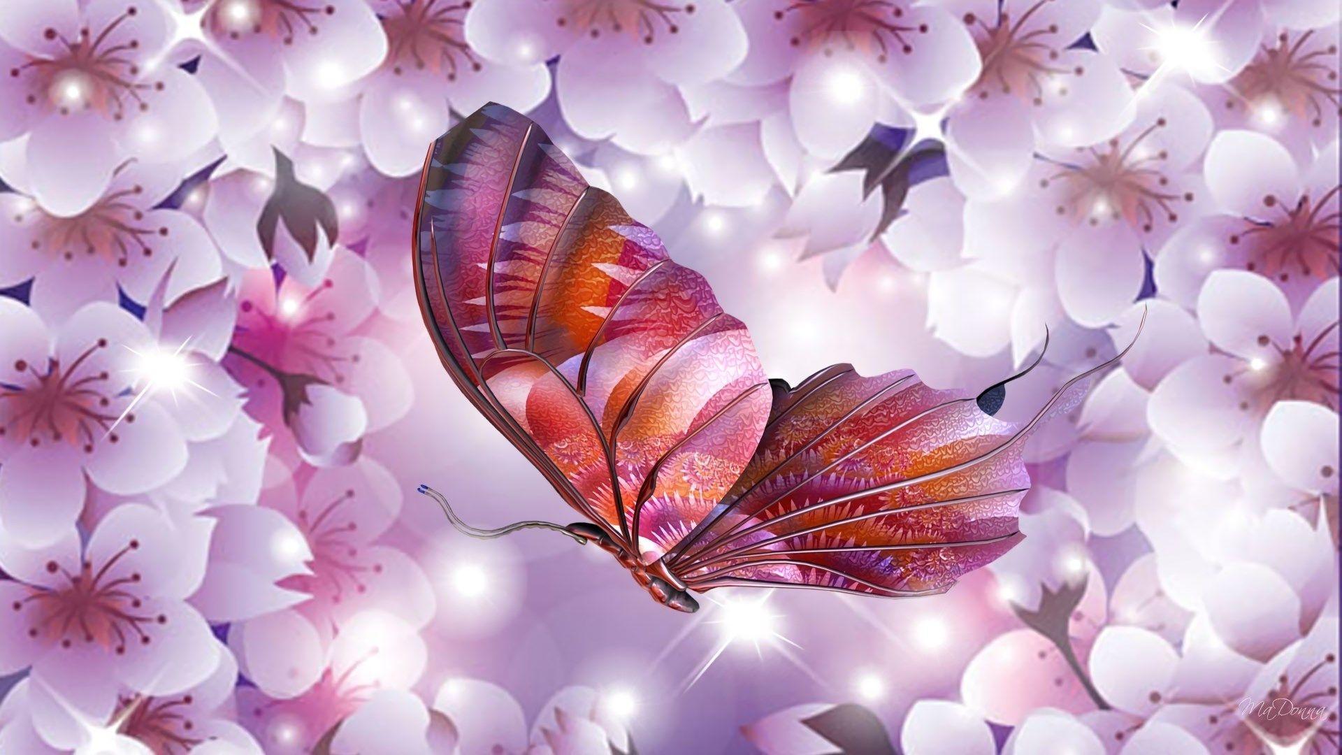 Butterfly Cherry Blossom Wallpapers Top Free Butterfly Cherry Blossom Backgrounds Wallpaperaccess