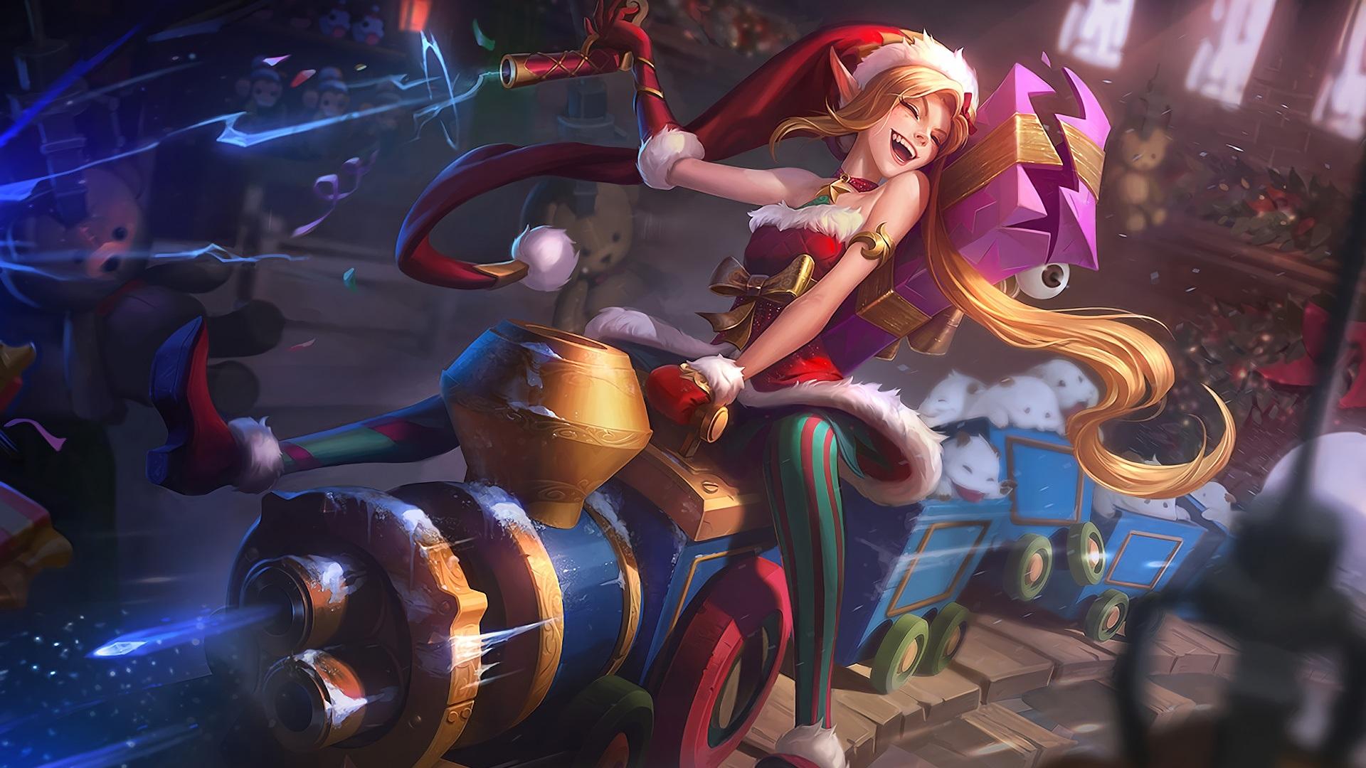 1920x1080 League Of Legends, Beautiful Elf Girl, Christmas, Gifts, Train, Art Picture 640x960 IPhone 4 4S Wallpaper, Background, Picture, Image