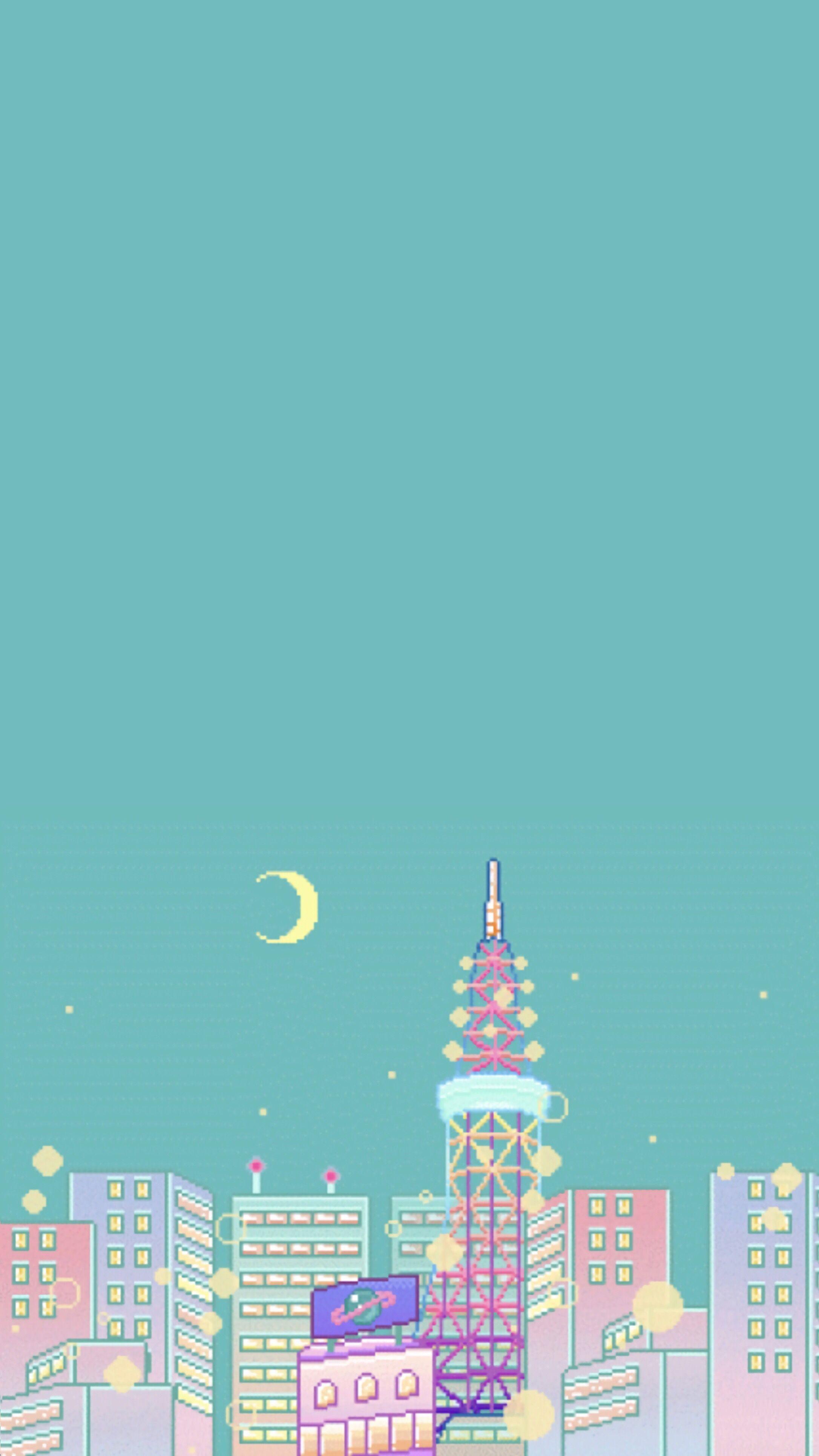 2172x3860 Pastel Aesthetic City iPhone Wallpaper