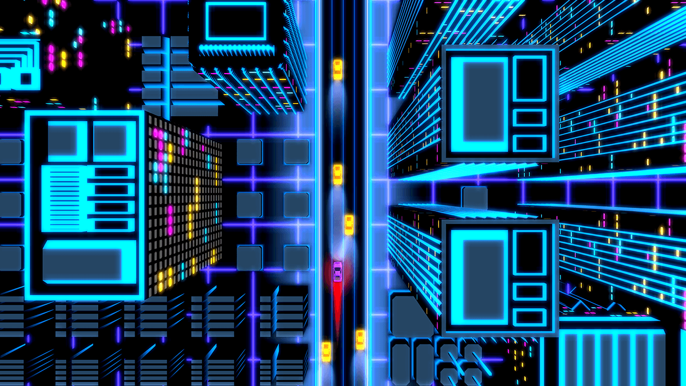 1334x750 Neon Drive Arcade Game: a game