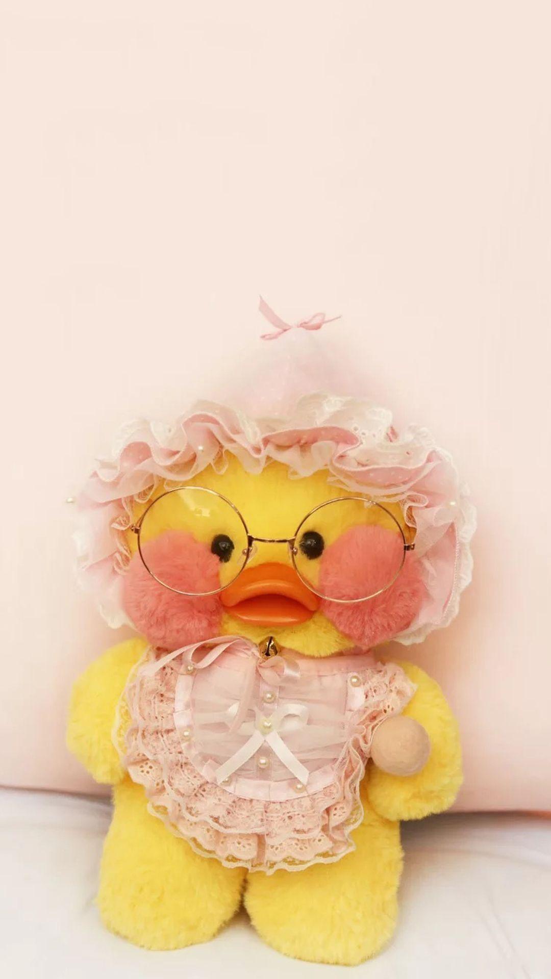 1080x1920 Pink little yellow duck wallpaper. Duck wallpaper, Wallpaper pink and yellow, Cartoon wallpaper