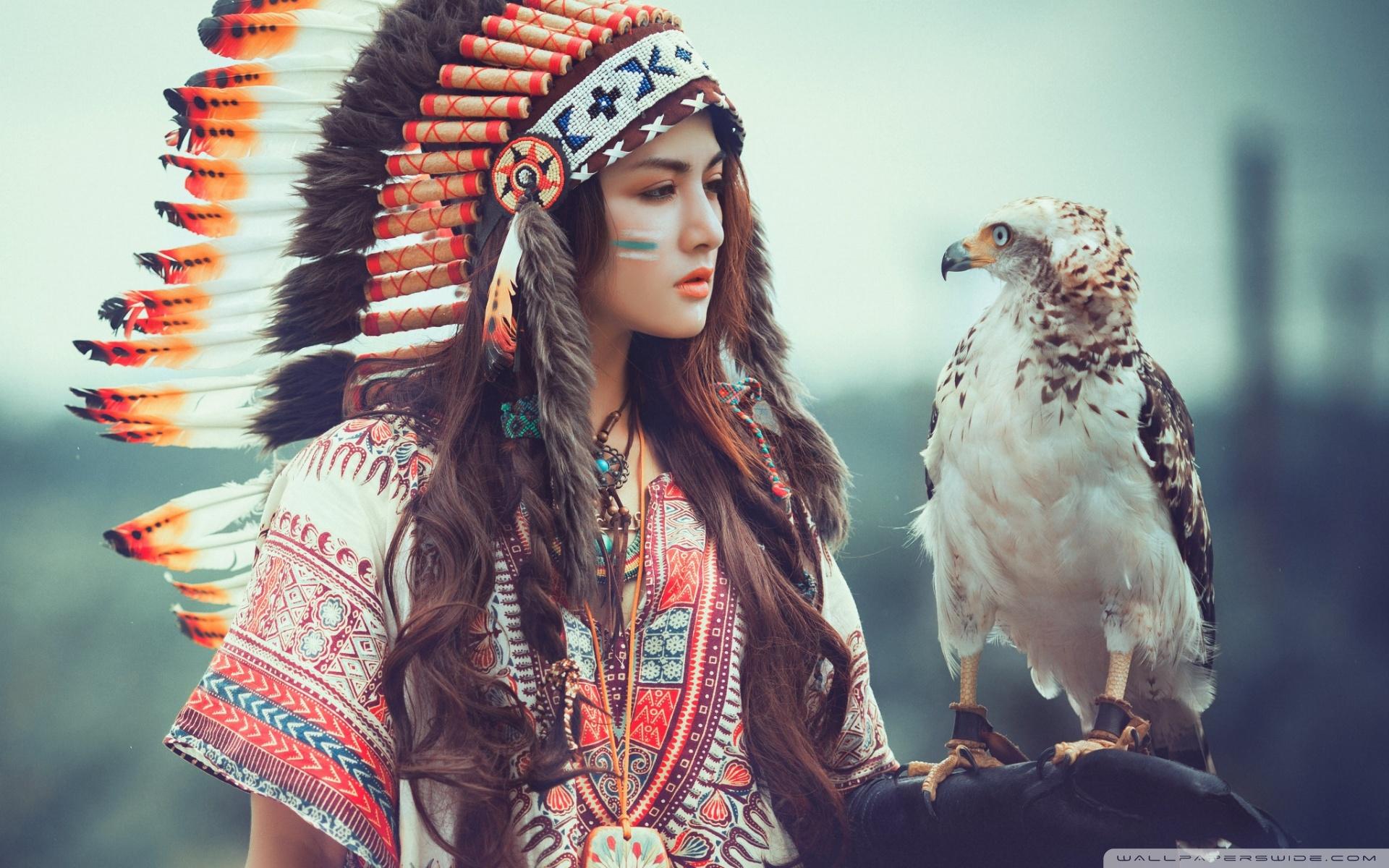 1920x1200 Native American Girl with Eagle Ultra HD Desktop Background Wallpaper for 4K UHD TV : Widescreen & UltraWide Desktop & Laptop : Tablet