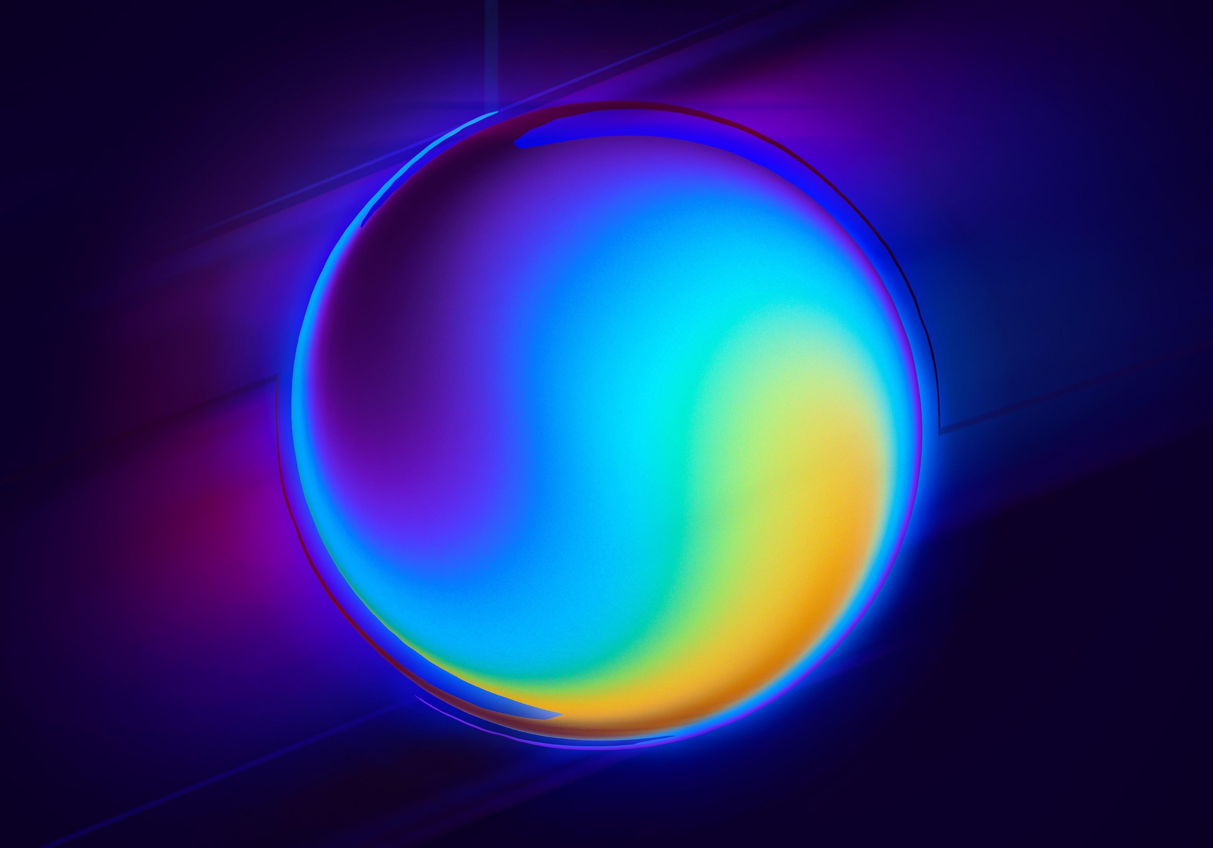 3900x2729 Download 3900x2729 Circle, Sphere, Gaussian Blur, Gradient Wallpaper