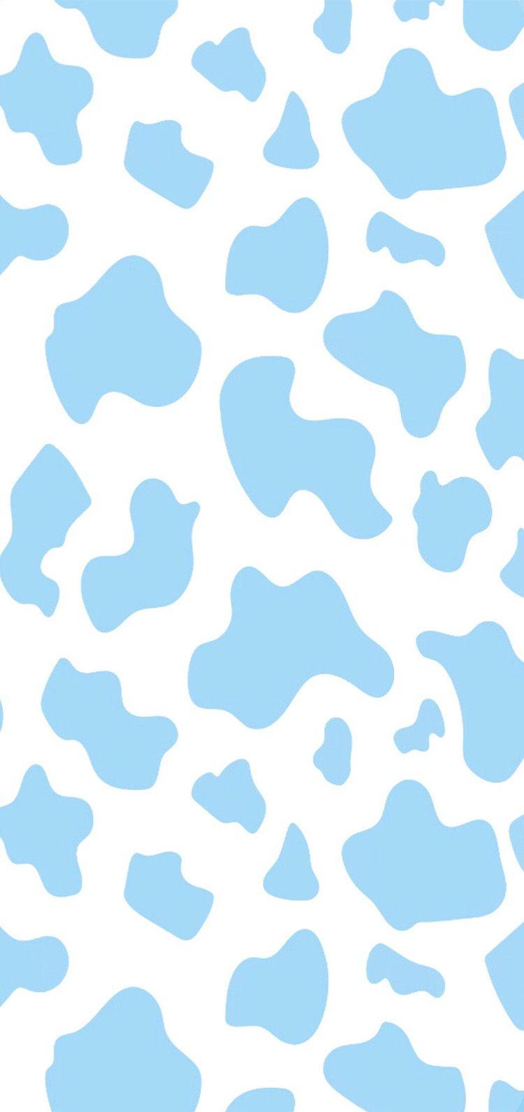 Cow print, aesthetic, y, blue, baby blue, pattern, simple, cute, HD phone  wallpaper