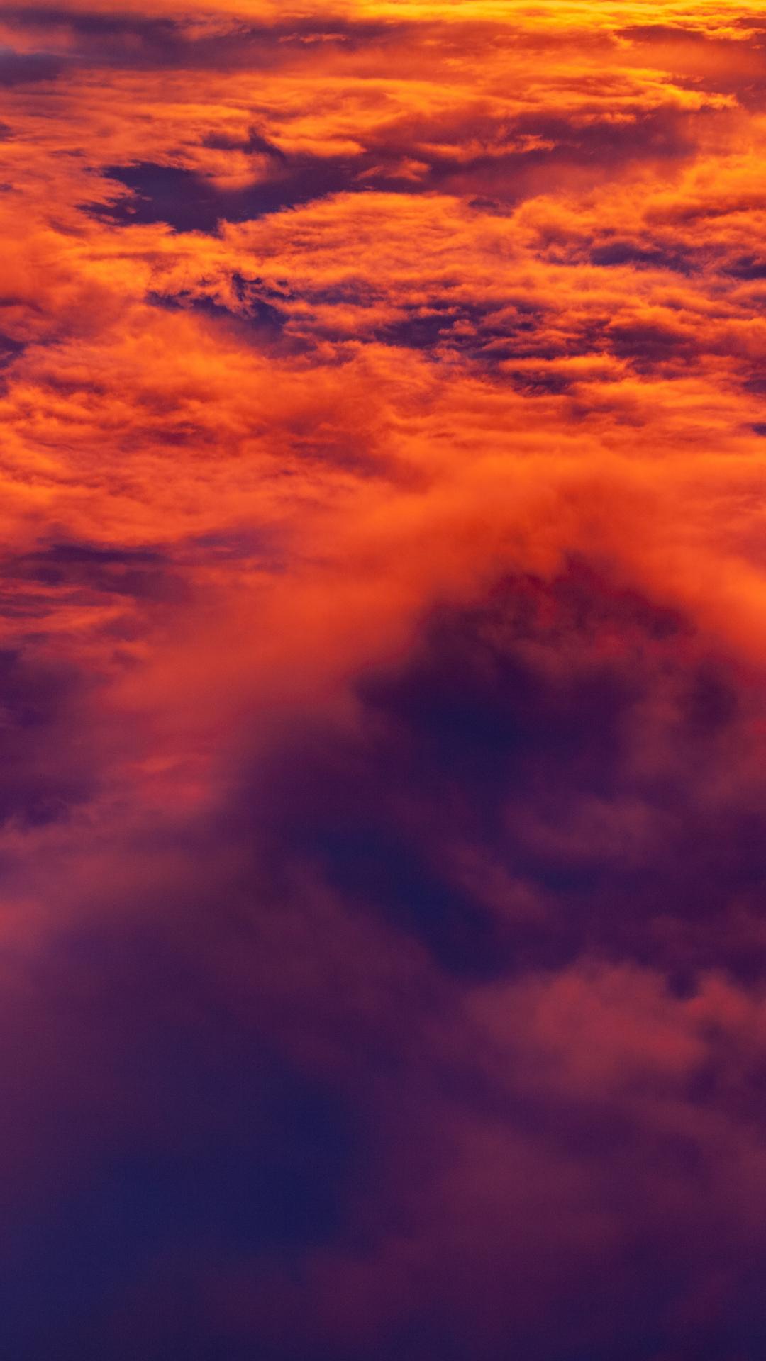 1080x1920 Aerial Cloud Sunset iPhone Wallpaper Blue And Orange Background HD Wallpaper