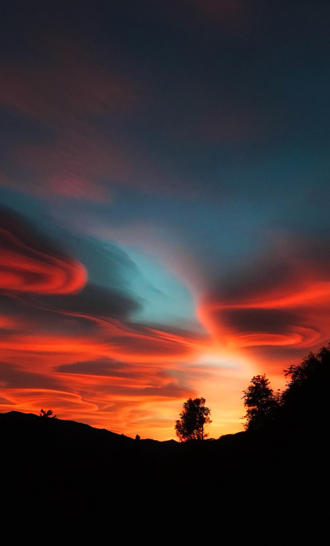1280x2120 Download Sunset, orange clouds, sky wallpaper, 1280x iPhone 6 Plus