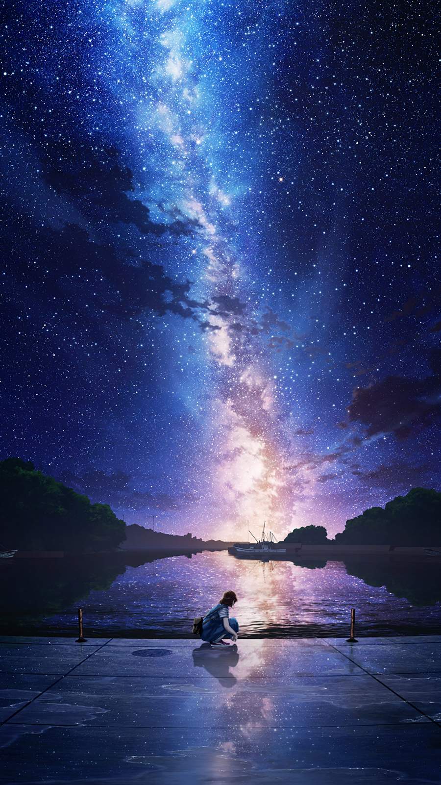 900x1601 Night Sky Anime Wallpaper : iPhone Wallpaper