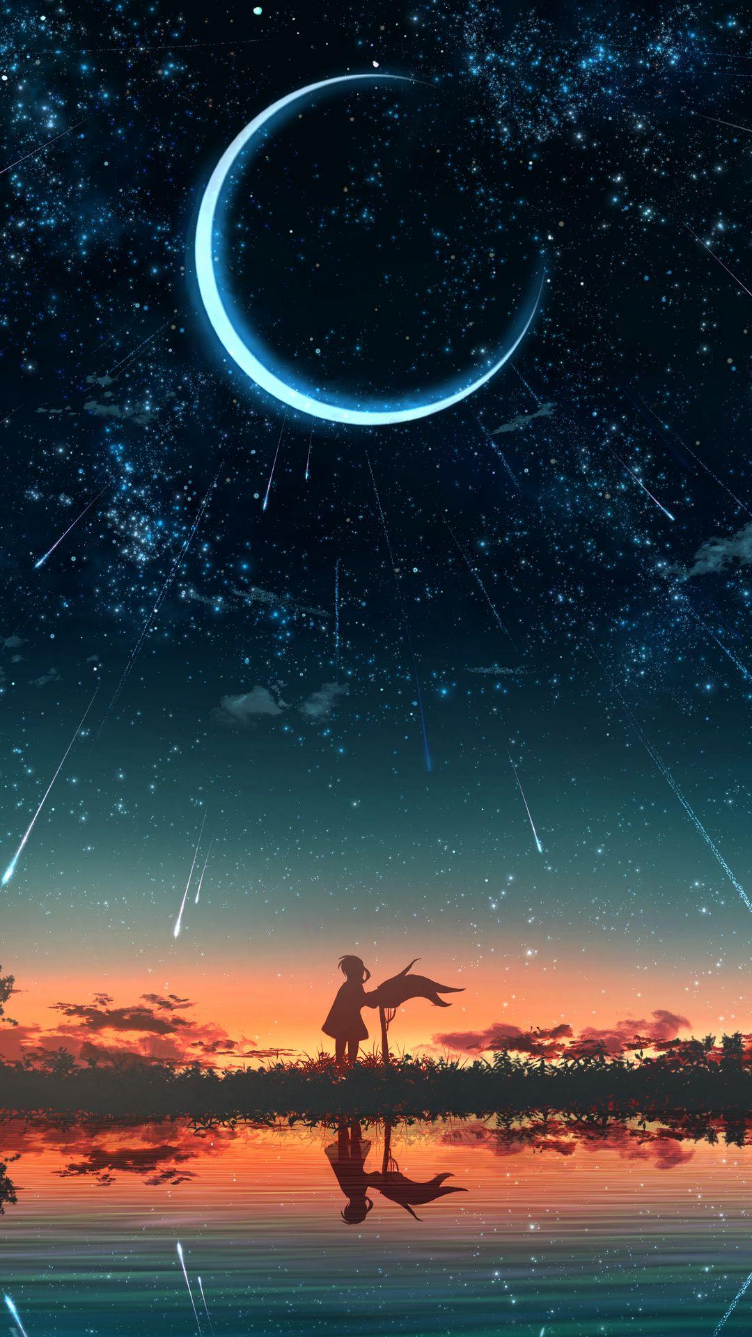 1080x1920 Anime Starry Sky HD Wallpaper iphone