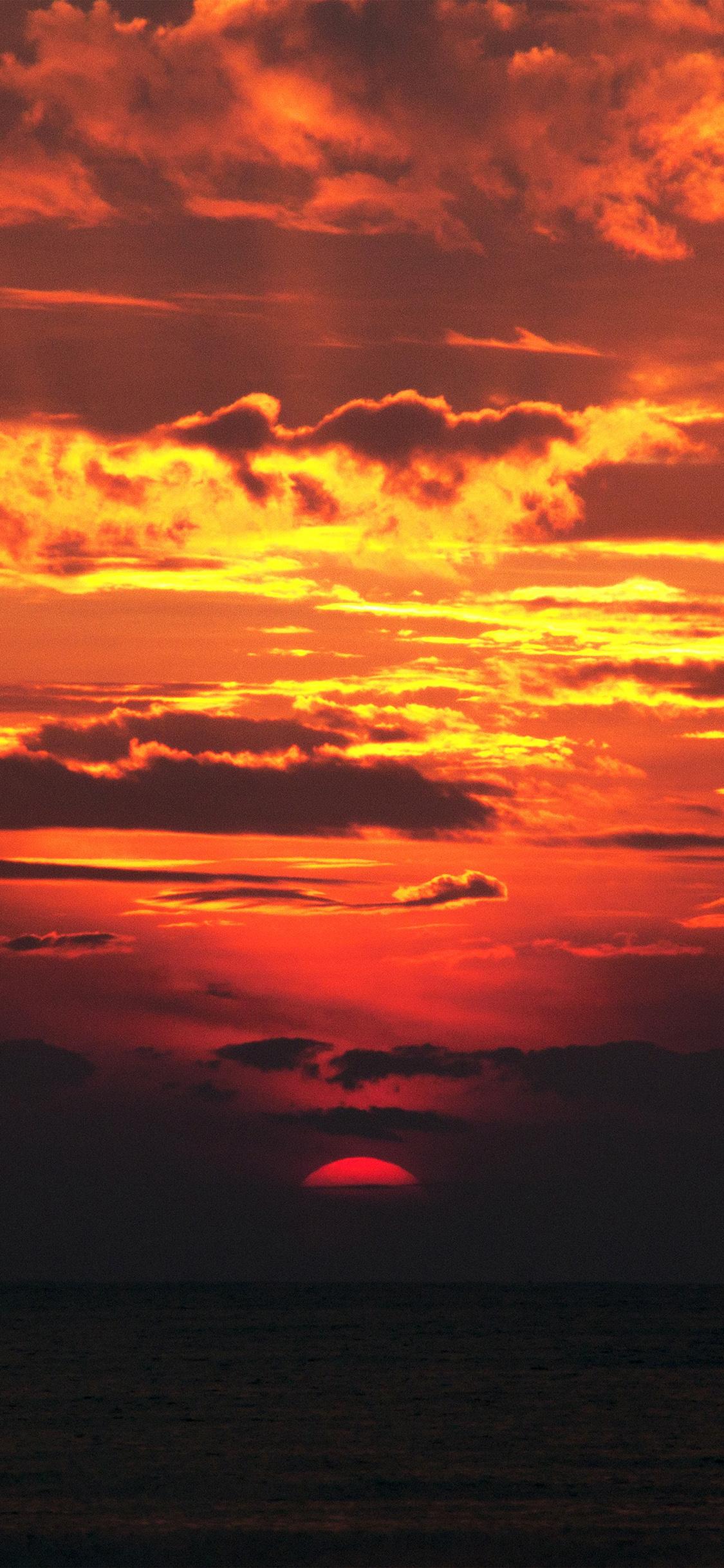 1125x2436 iPhone X wallpaper. sunset red sky nature