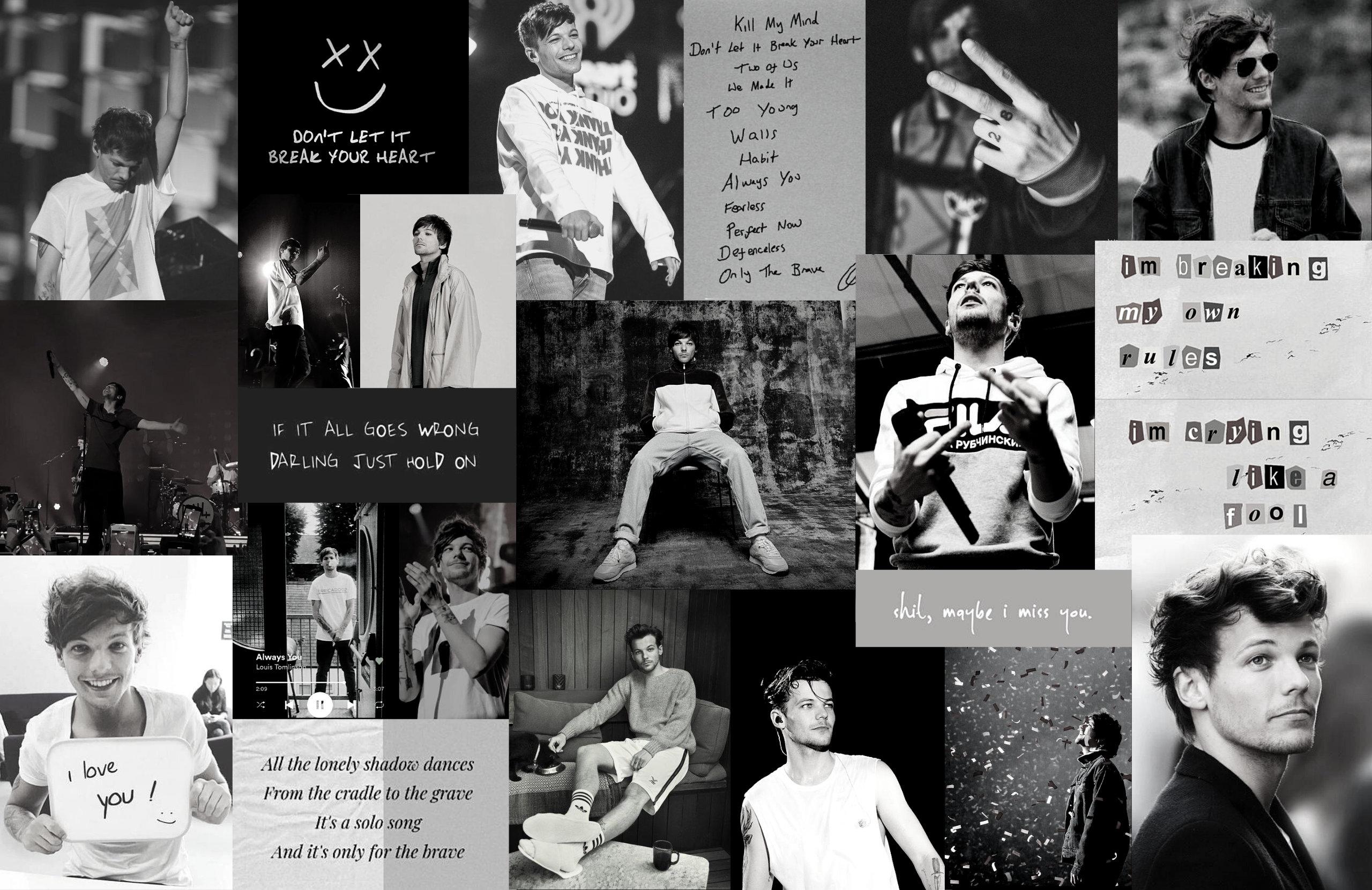 2560x1660 Louis Tomlinson Aesthetic Wallpaper Collages Black and White